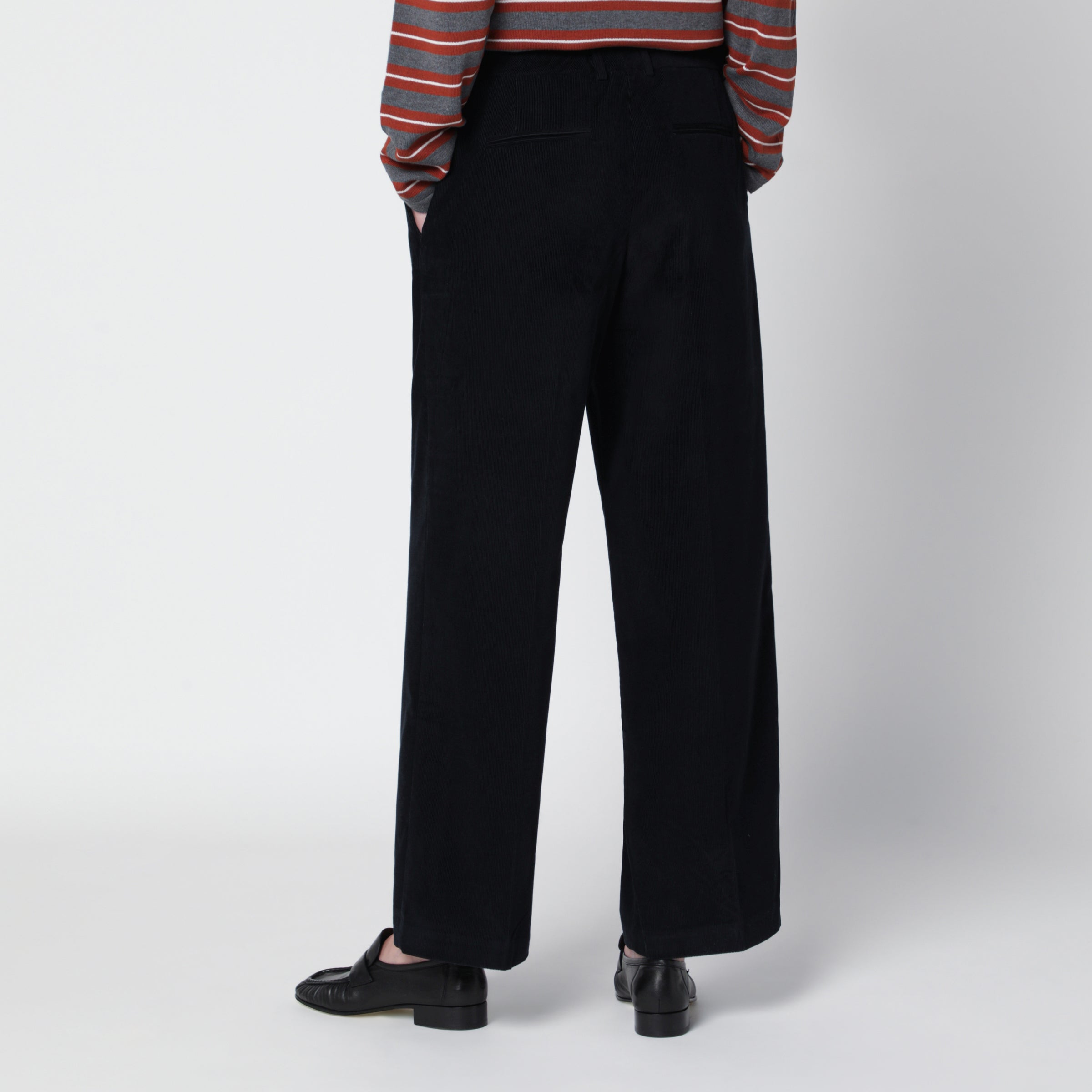 Cordera Navy Blue Corduroy Trousers