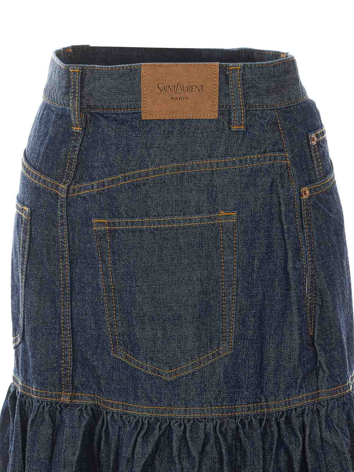 Saint Laurent Country Denim Skirt