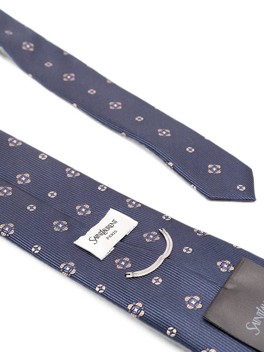 Saint Laurent Cravatta In Jacquard Di Seta