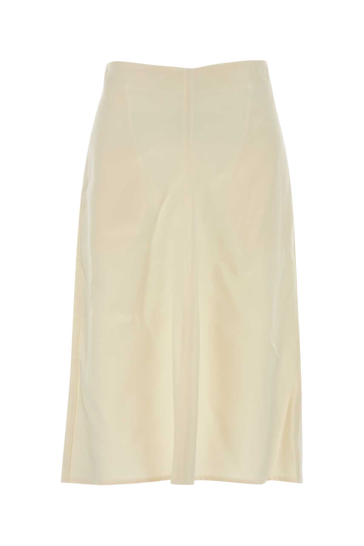 Bottega Veneta Cream Satin Skirt