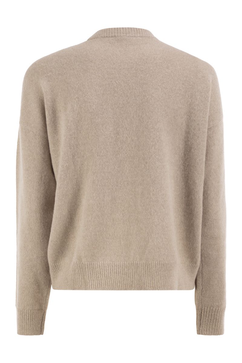 Peserico Crew-Neck Jumper With Sequins In Alpaca 