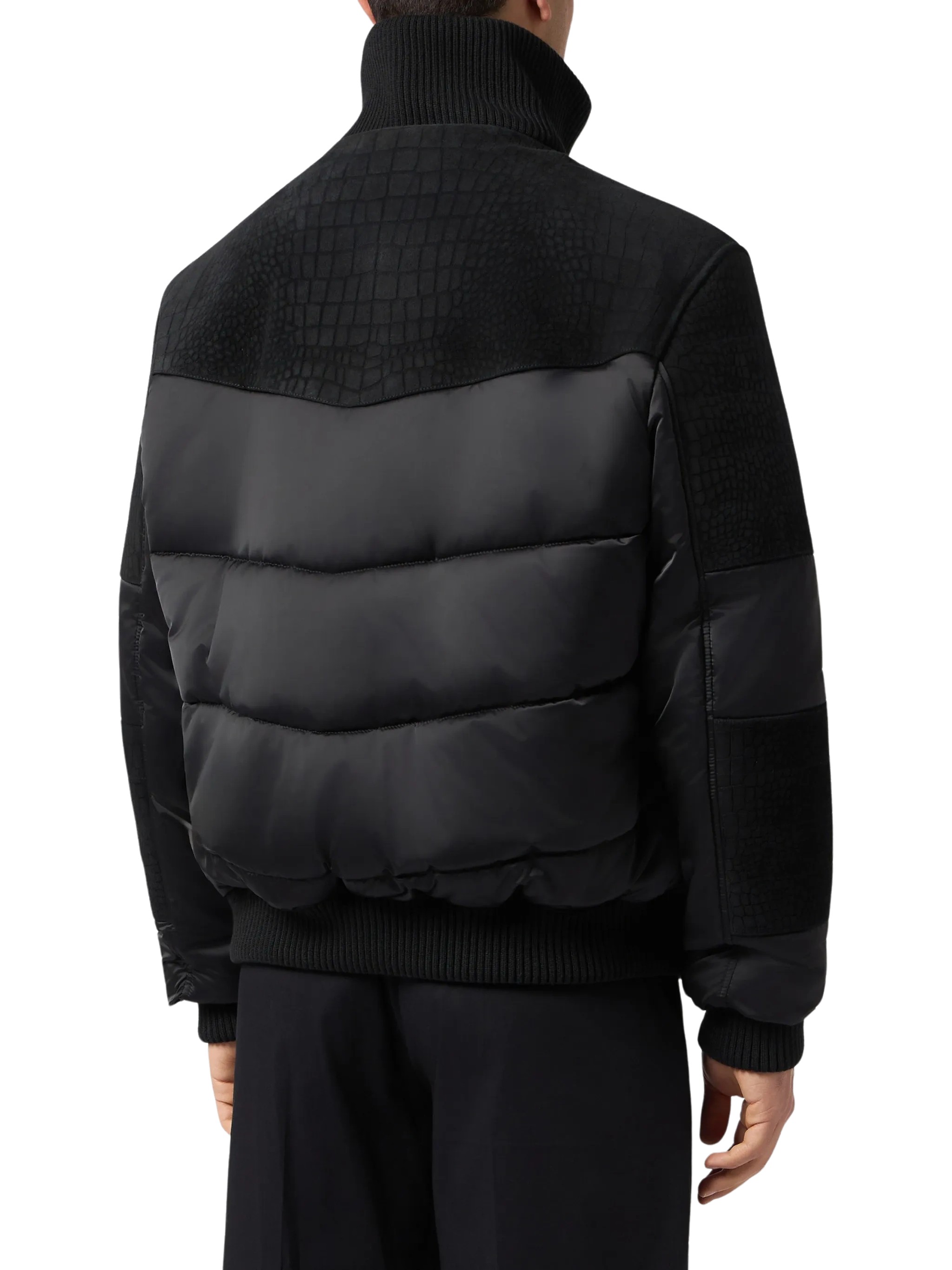 Philipp Plein Crocodile-Effect Panelled Puffer Jacket