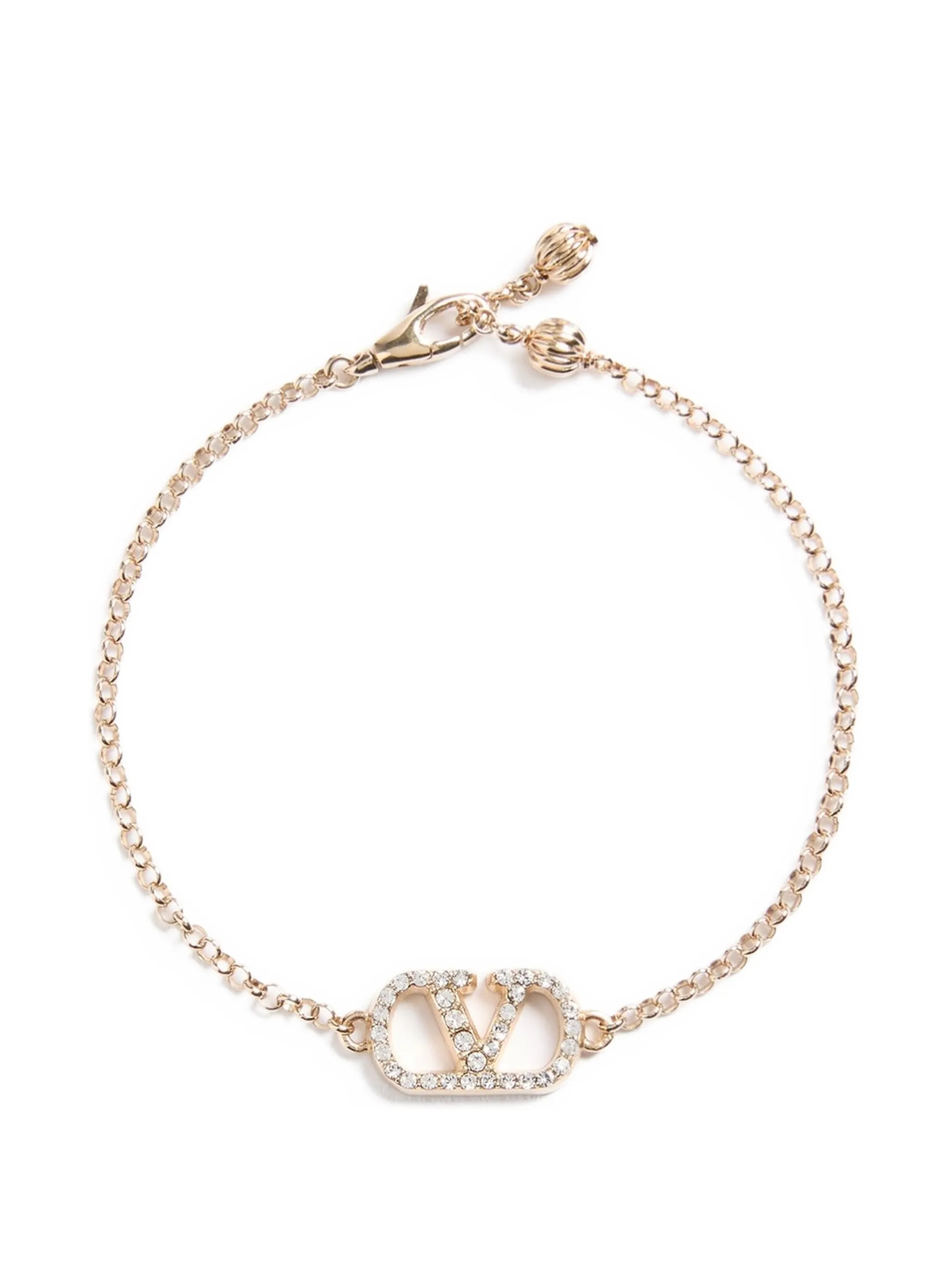 Valentino Crystal Embellished Chain Bracelet.