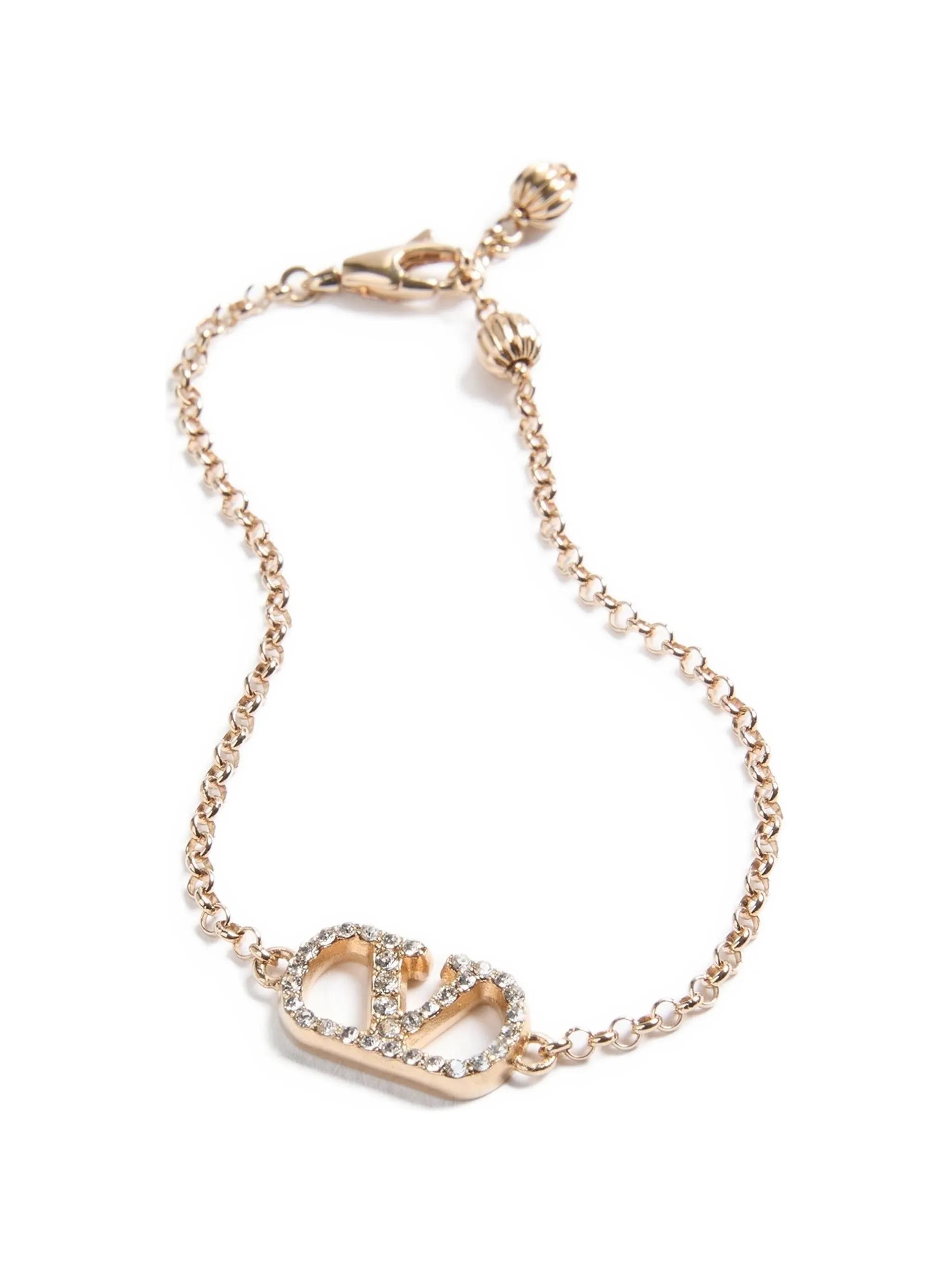 Valentino Crystal Embellished Chain Bracelet.