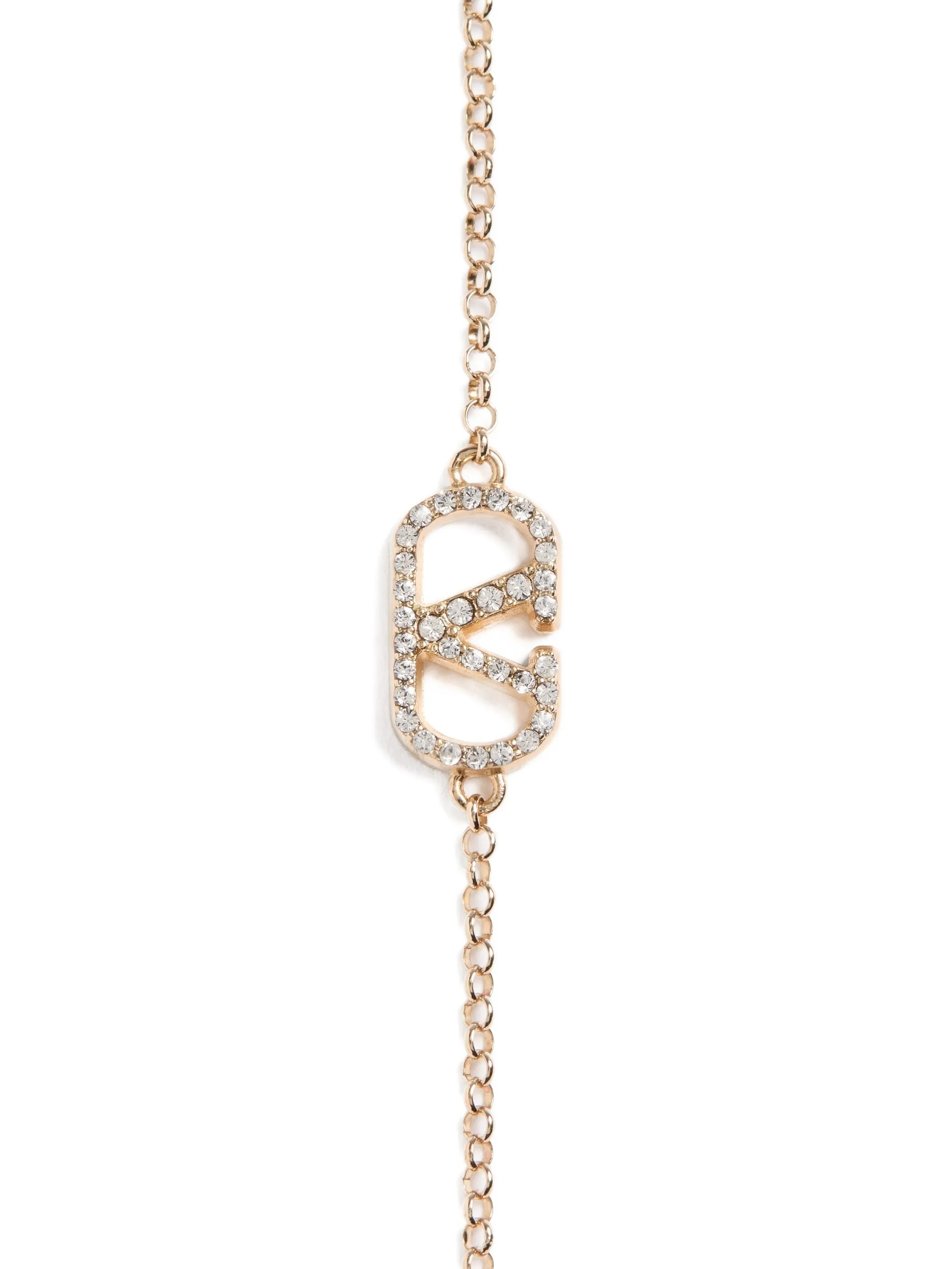 Valentino Crystal Embellished Chain Bracelet.