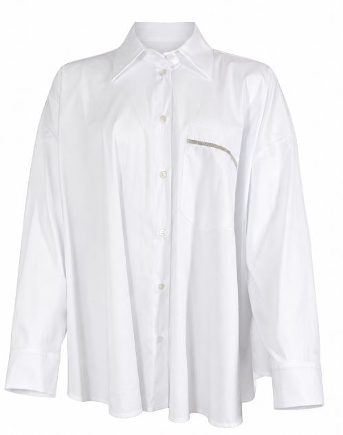 D.Exterior D Exterior White Cotton Polyamide Elasta