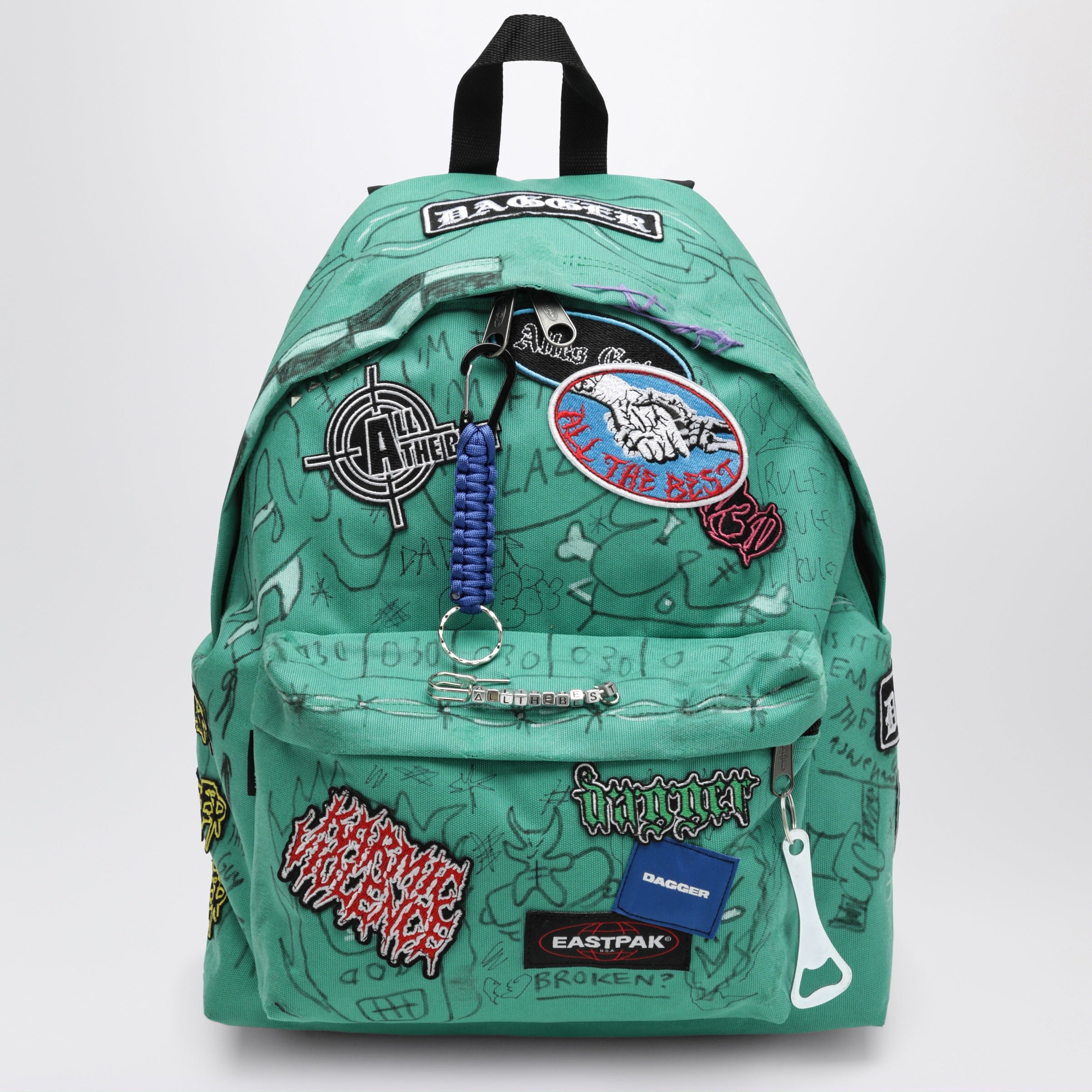 DAGGER x Eastpak Aqua Green Punk Bag Backpack With Graphi