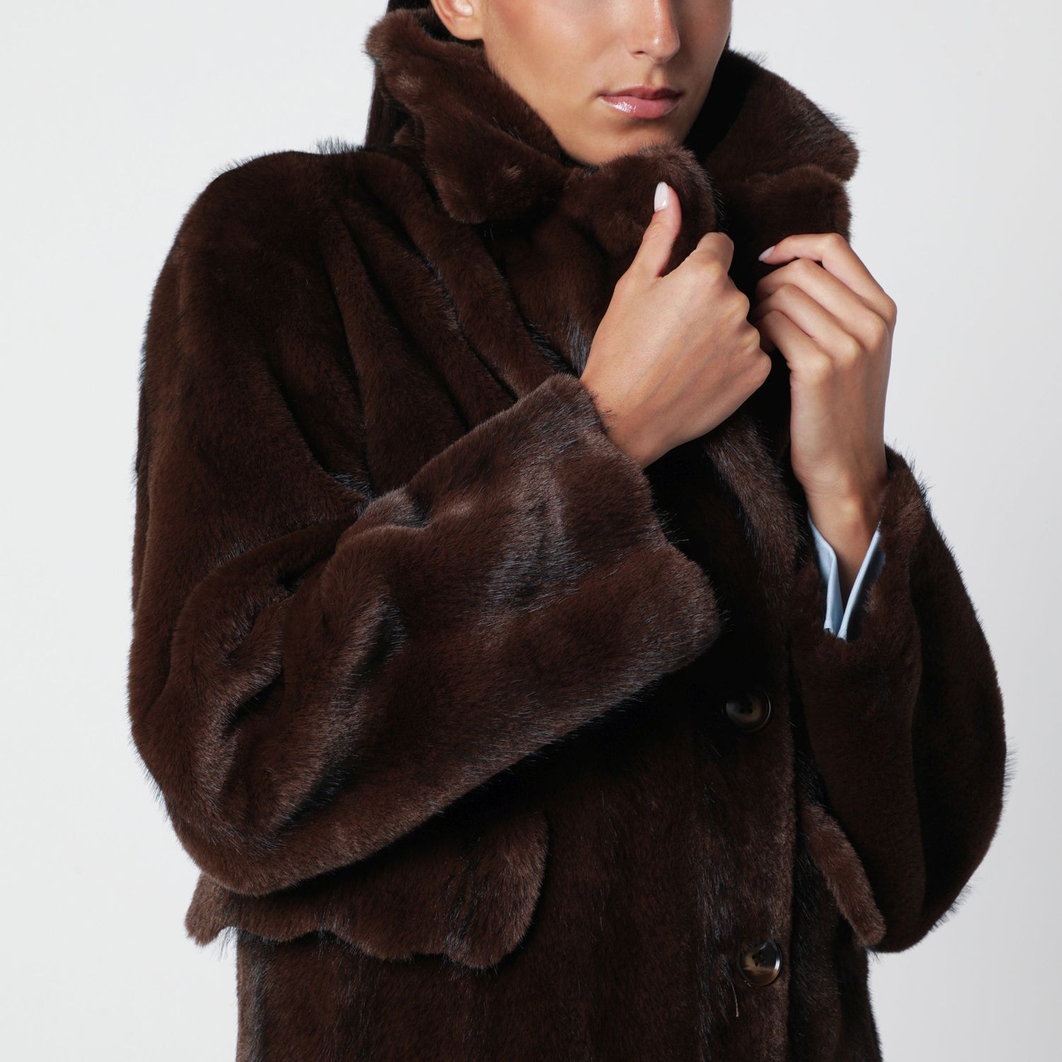 Swd by S.W.O.R.D Swd By S.w.o.r.d. Dark Brown Faux Fur Co