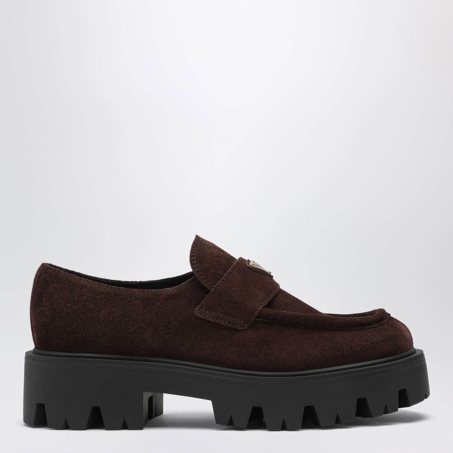 Prada Dark Brown Suede Loafers