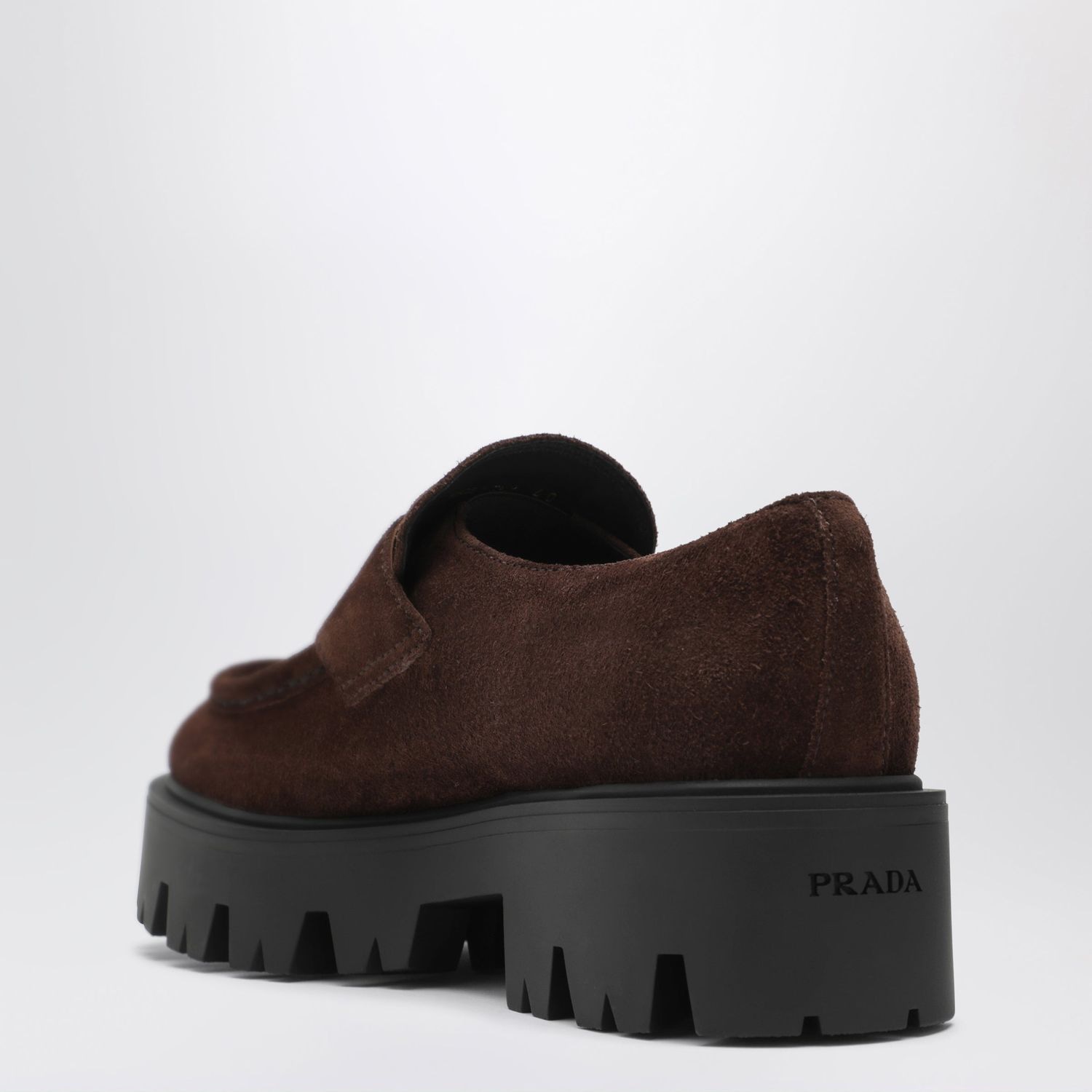 Prada Dark Brown Suede Loafers