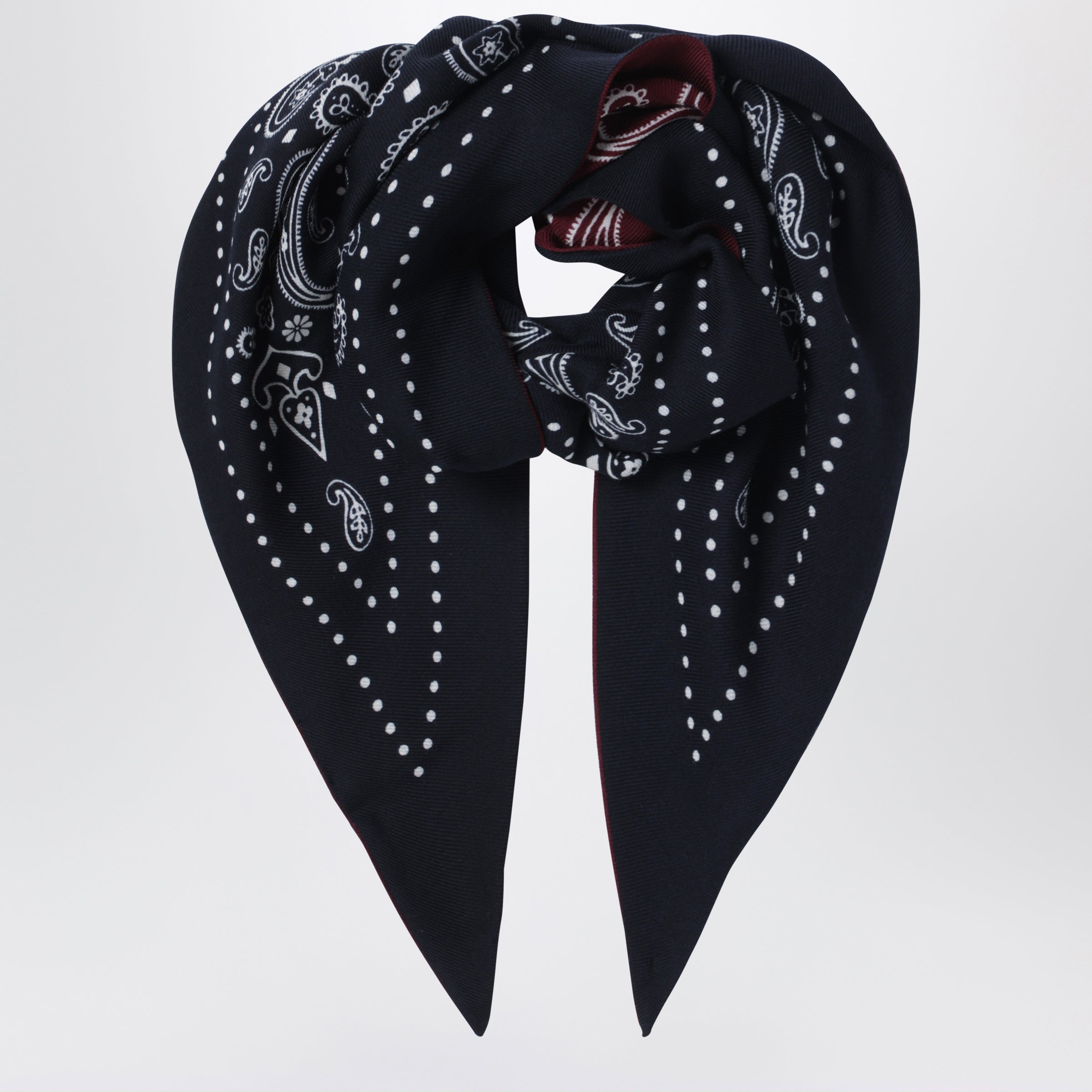 Destin Navy Blue/Burgundy Triangular Bandana Sc