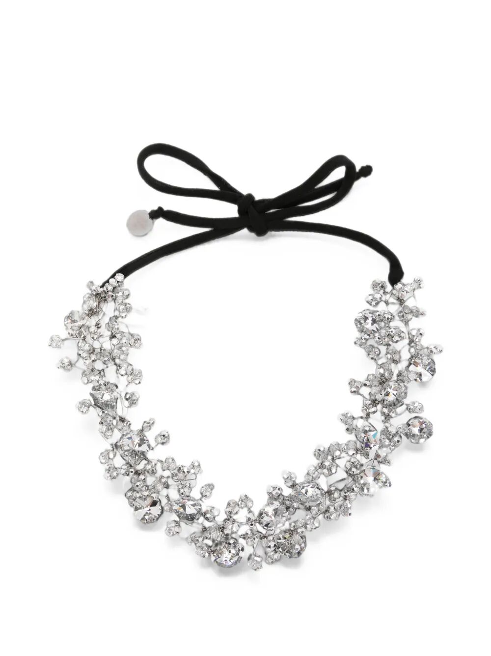 Maria Calderara Diamond Crystal Silver Long Necklace