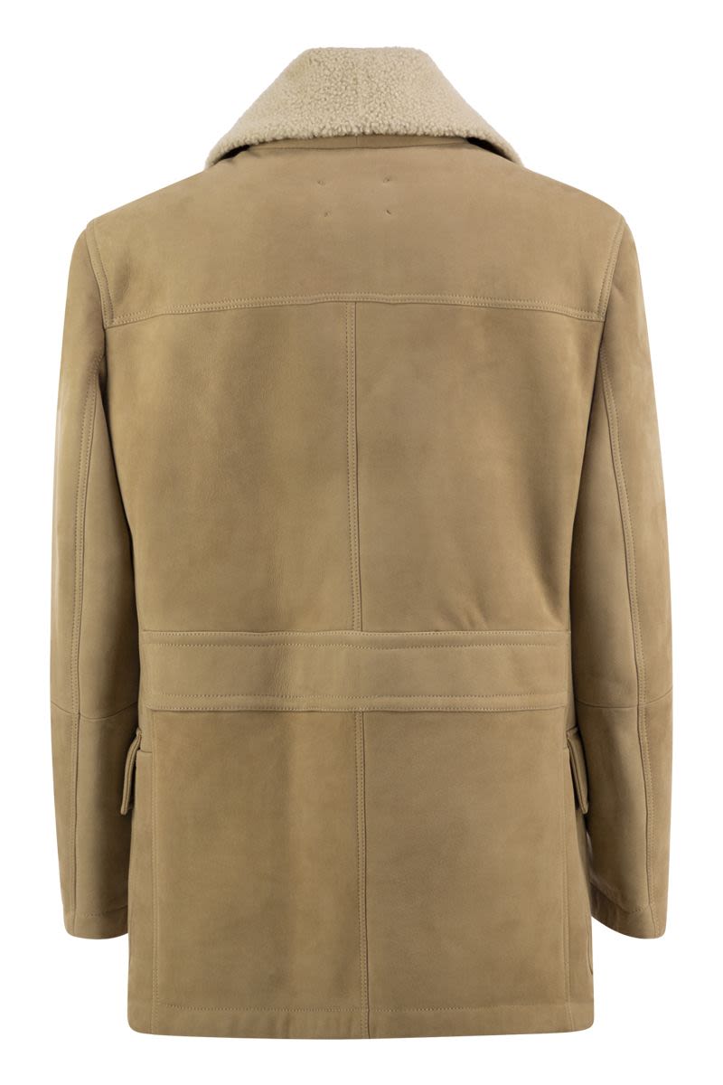 Brunello Cucinelli Double-Breasted Shearling Coat