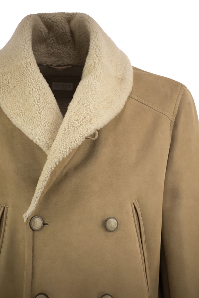 Brunello Cucinelli Double-Breasted Shearling Coat