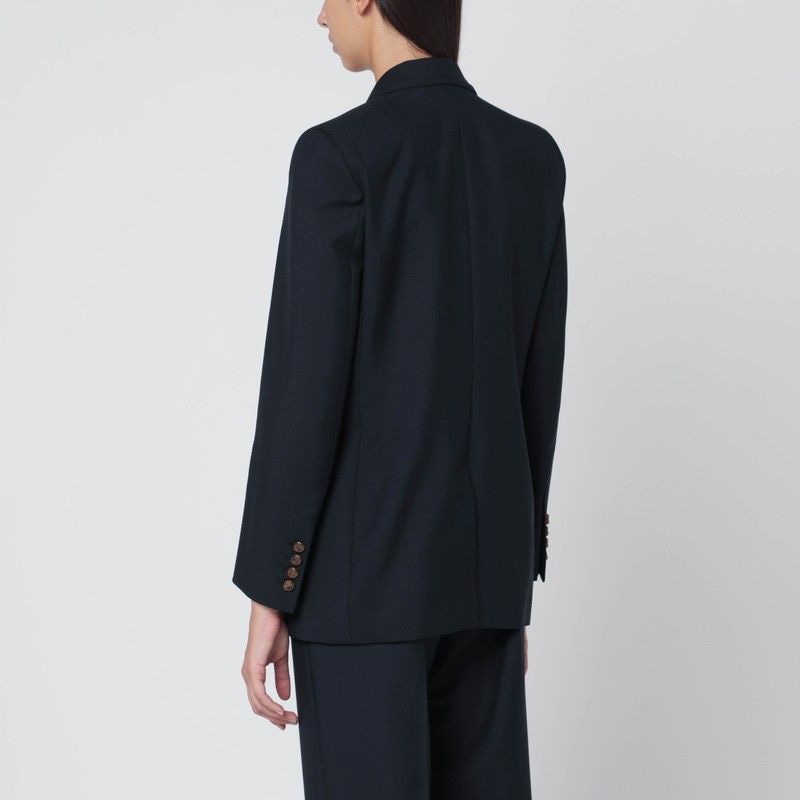 Blaze Milano Doublebreasted Jacket In Navy Blue Wool 