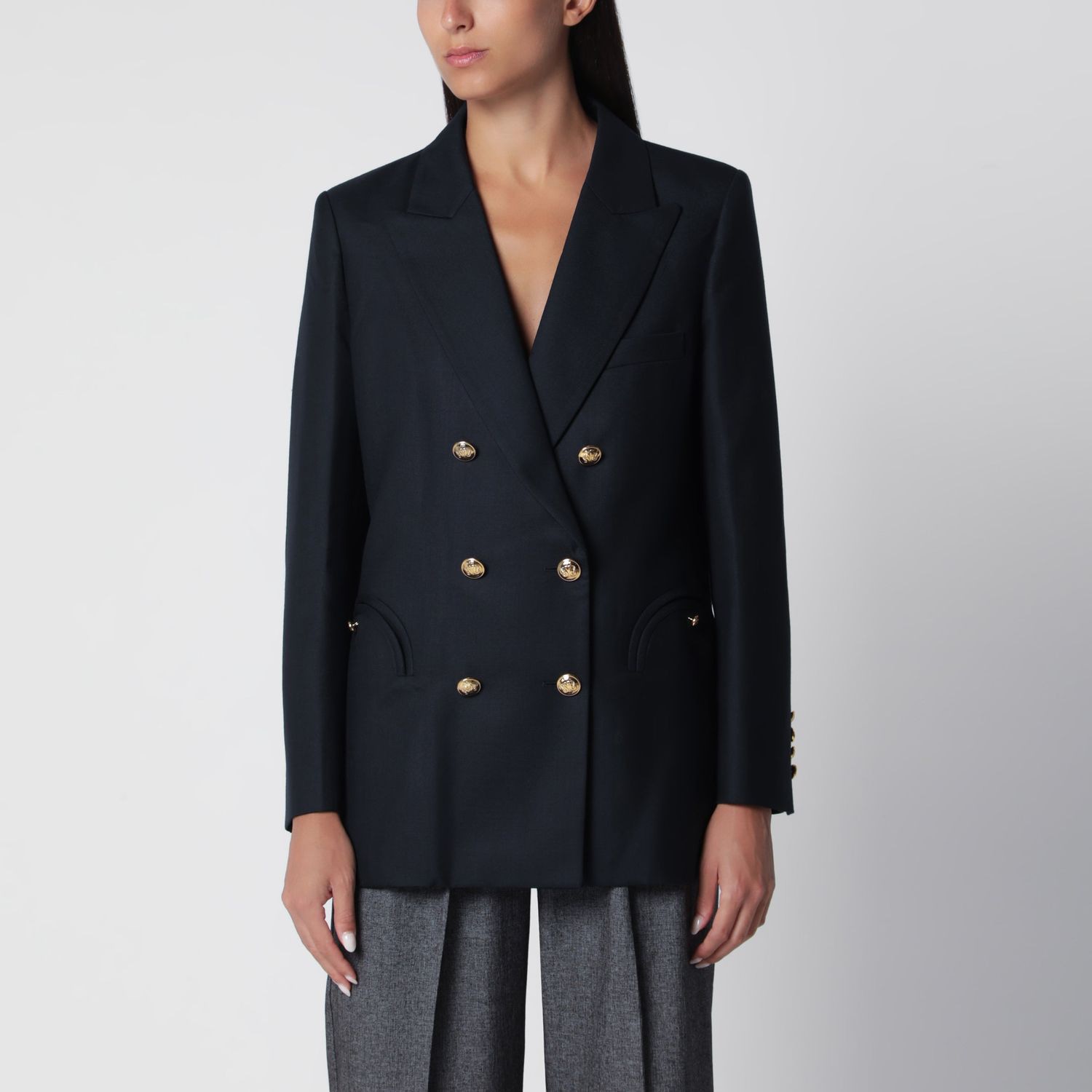 Blaze Milano Doublebreasted Navy Blue Wool Jacket