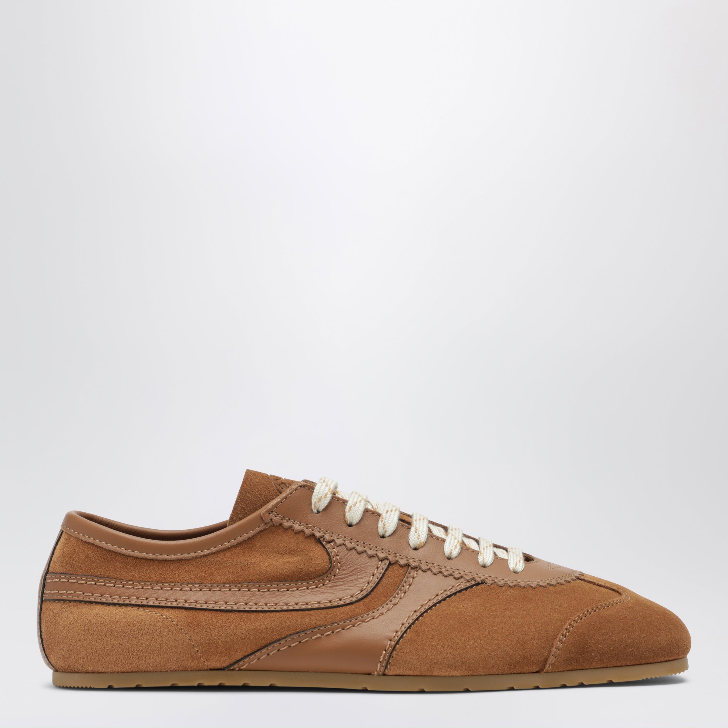 Dries Van Noten Brauner Sneaker Aus Leder Und Wildleder