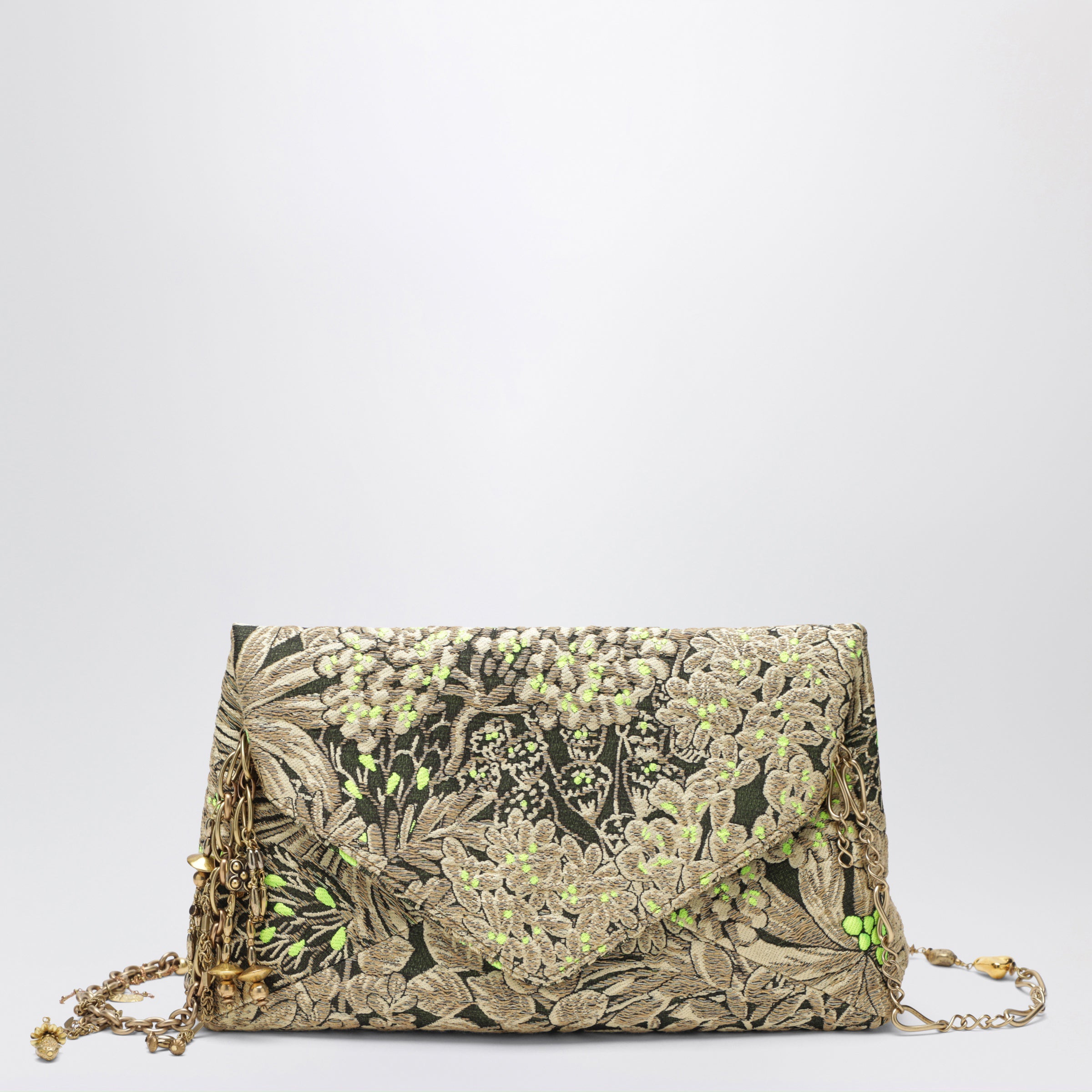 Dries Van Noten Jacquard Fabric Bag With Floral Pattern