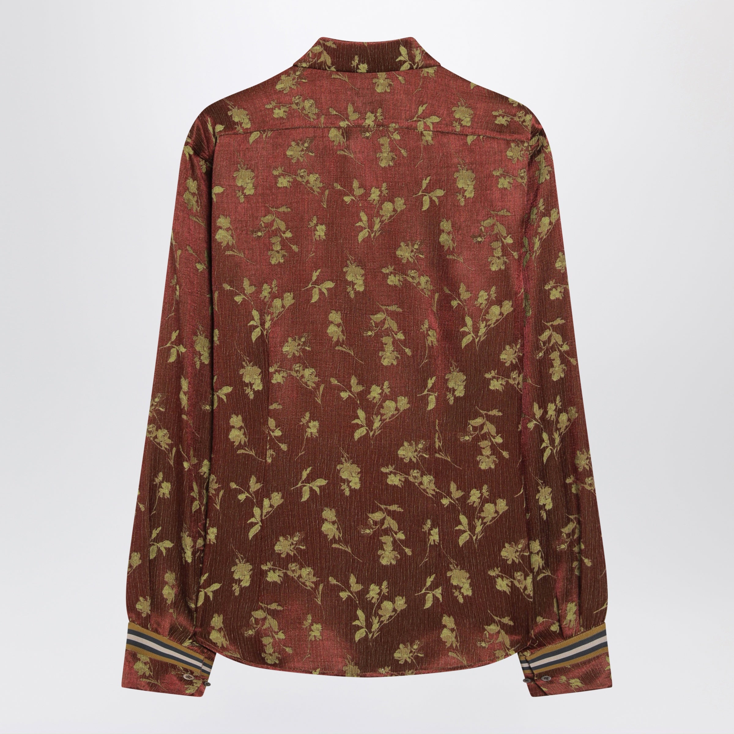 Dries Van Noten Rust-Colored Jacquard Shirt