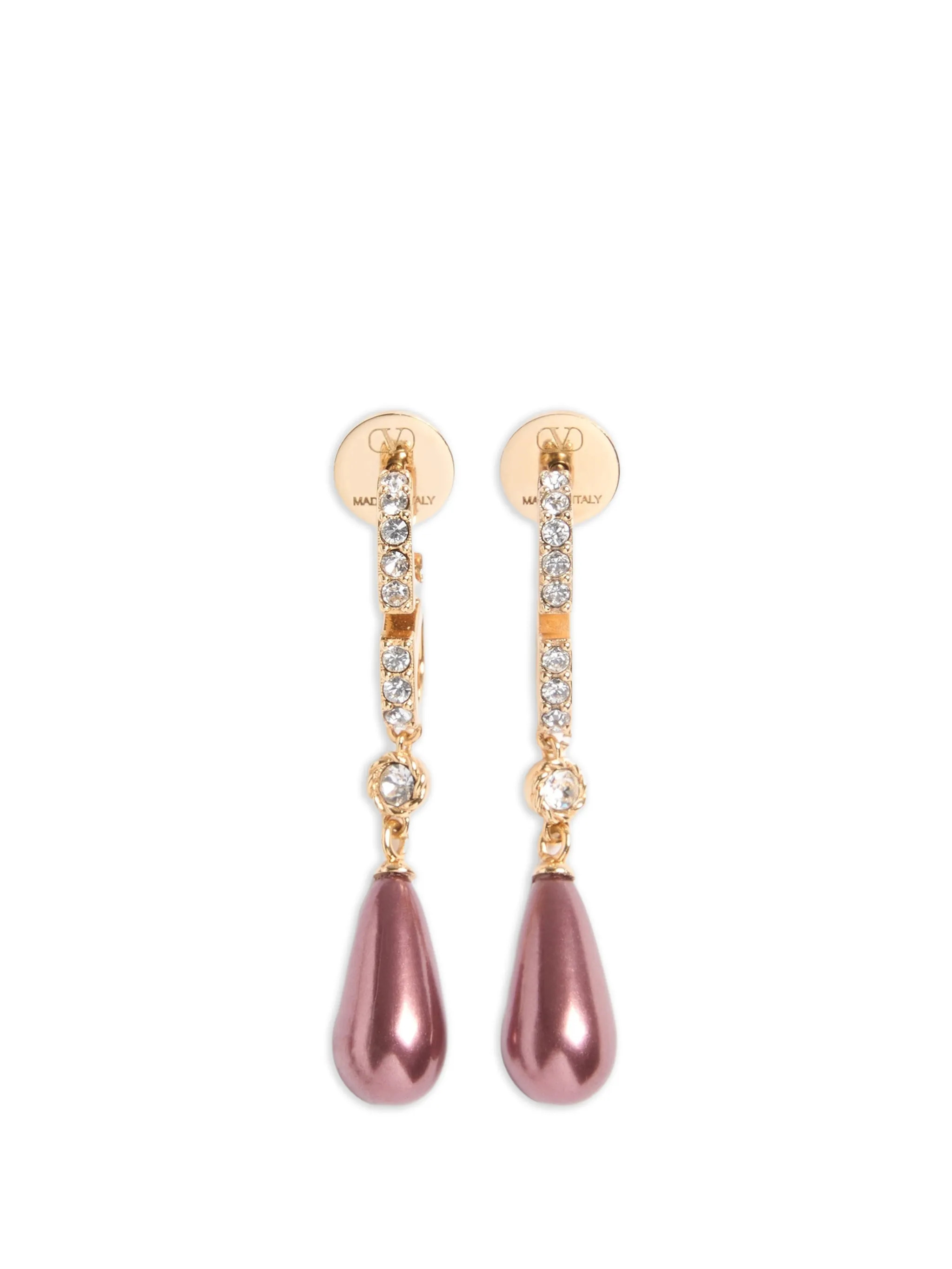 Valentino Drop Pearl Crystal Earrings