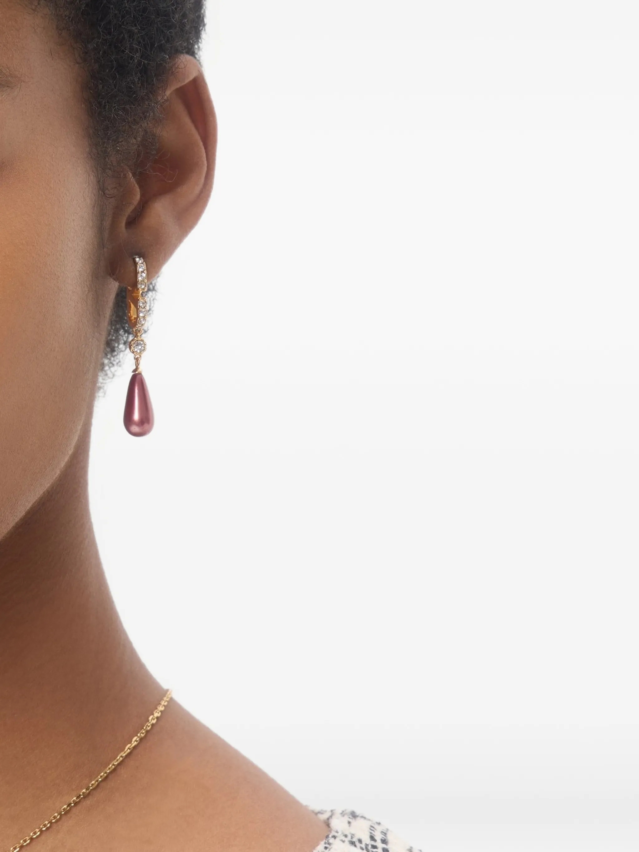 Valentino Drop Pearl Crystal Earrings