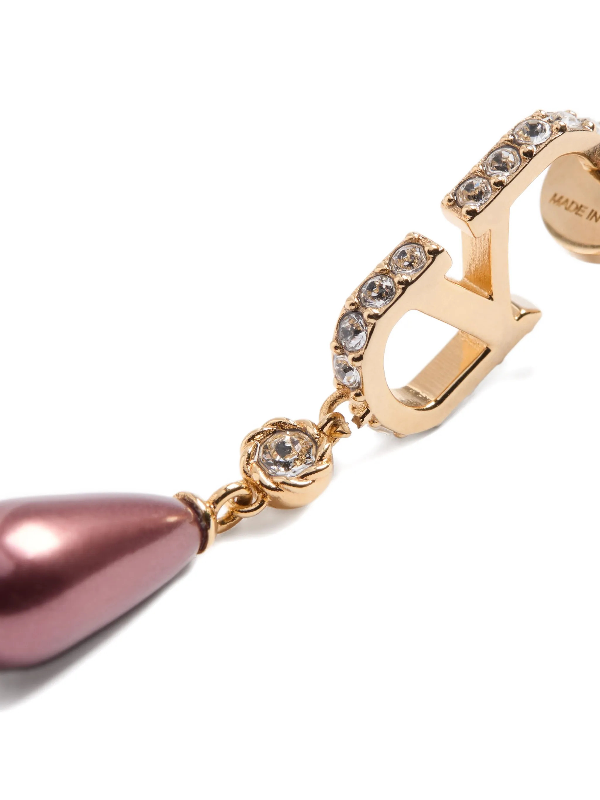 Valentino Drop Pearl Crystal Earrings