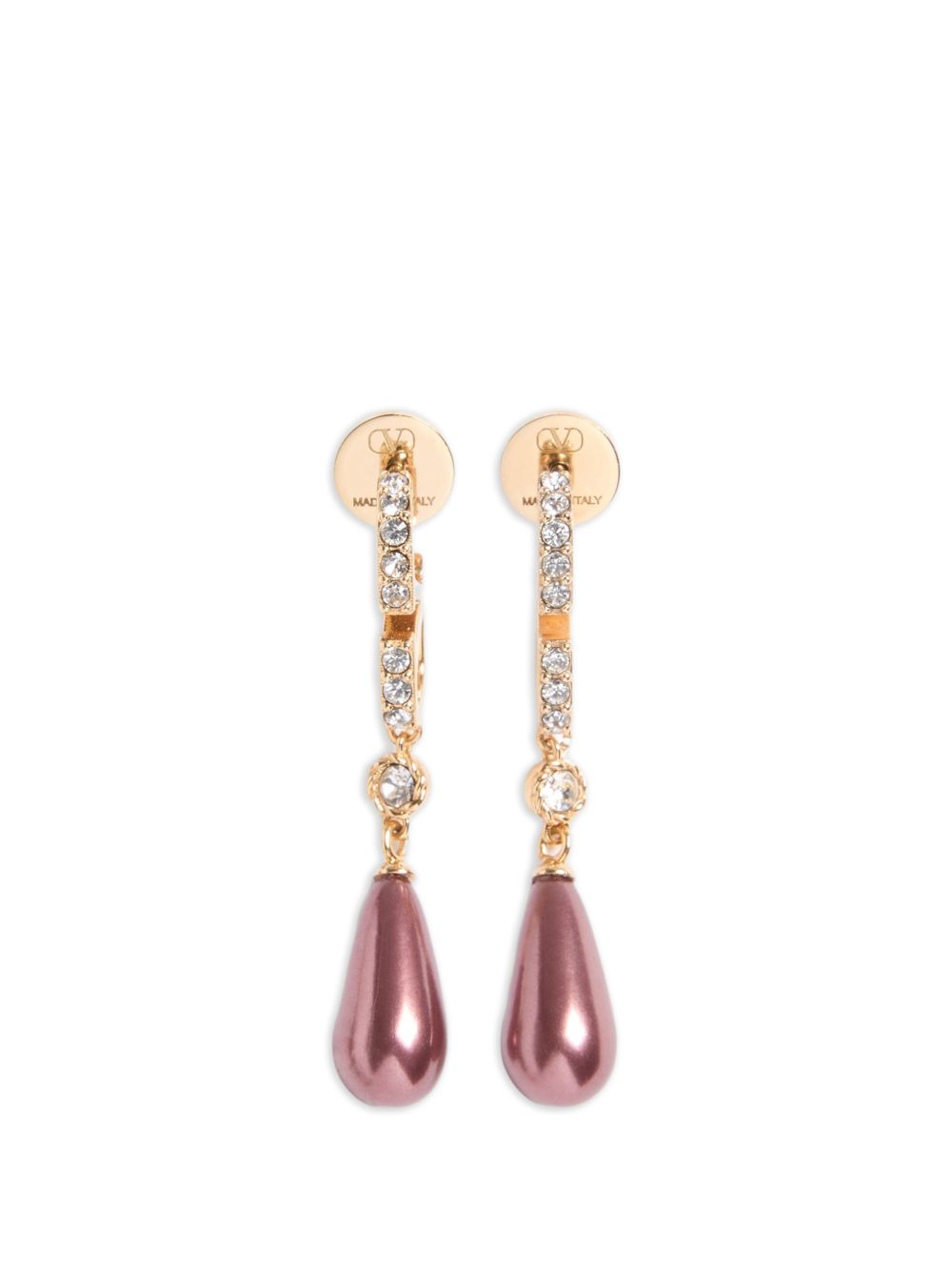 Valentino Drop Pearl Crystal Earrings