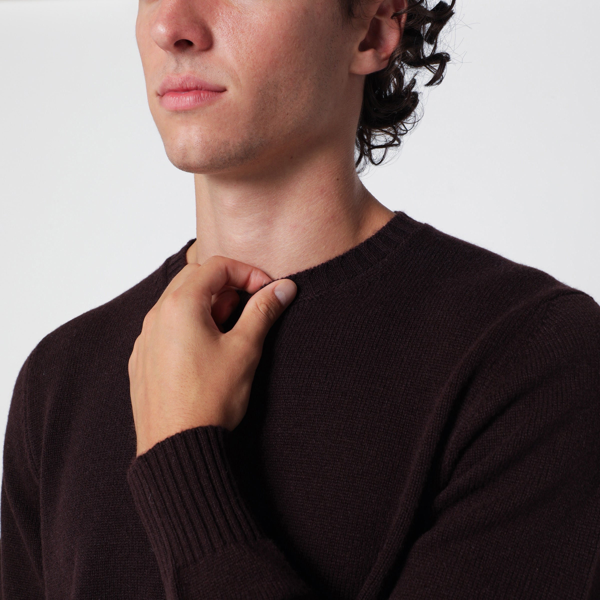 Drumohr Crew-Neck Sweater In Blue-Black Cashmere