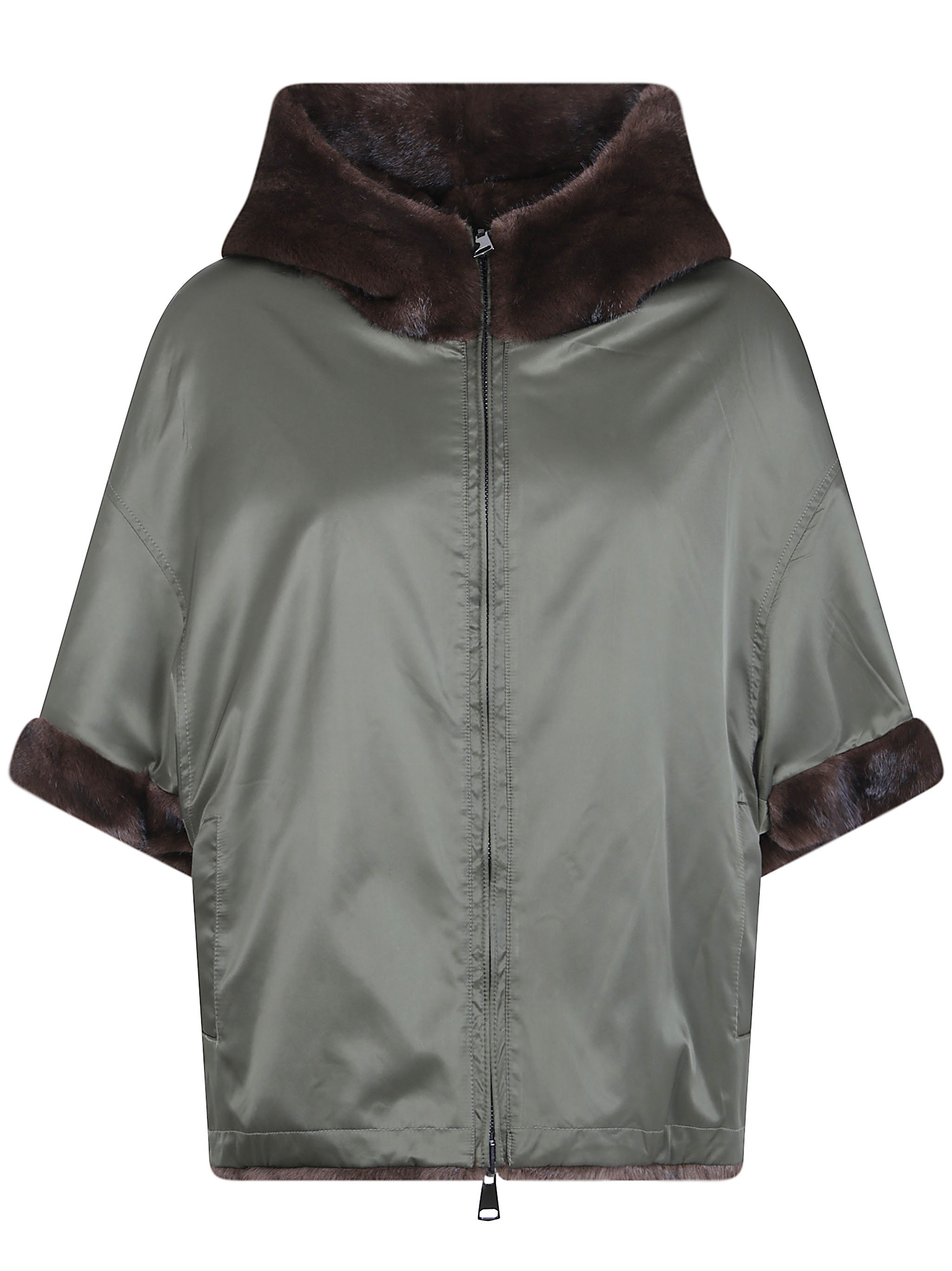 Betta Corradi "Dudu" Hooded Zipped Cape