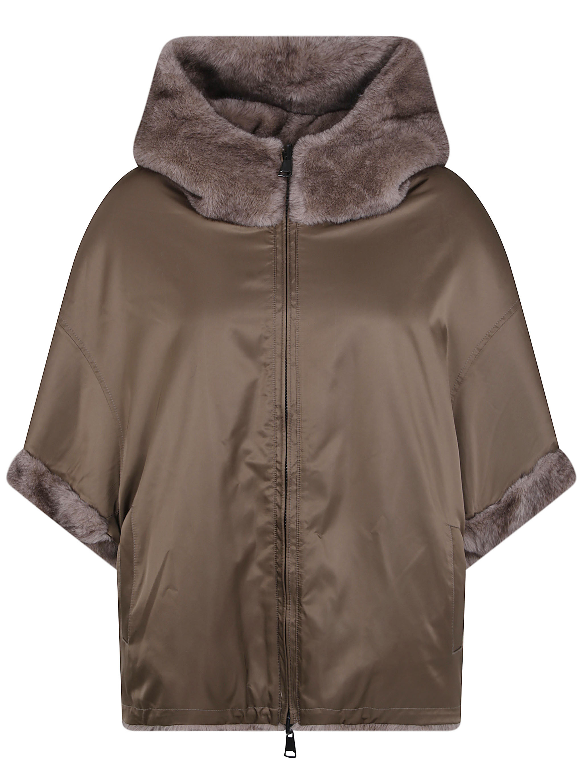 Betta Corradi "Dudu" Hooded Zipped Cape
