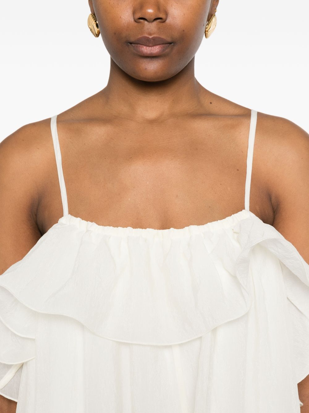 ELEH White Tencel Nylon Dress