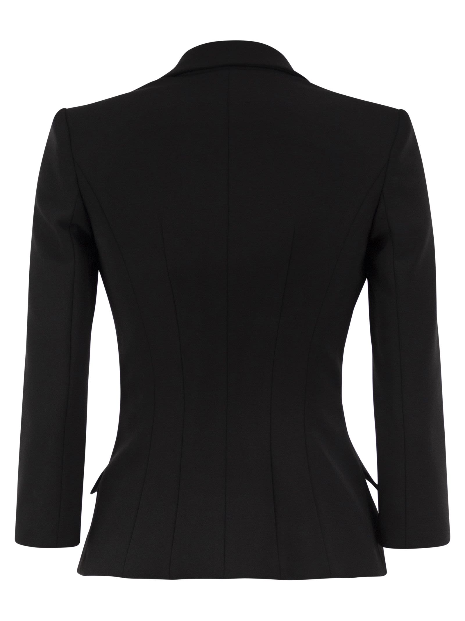 Elisabetta Franchi Double-Breasted Blazer With Logo Details