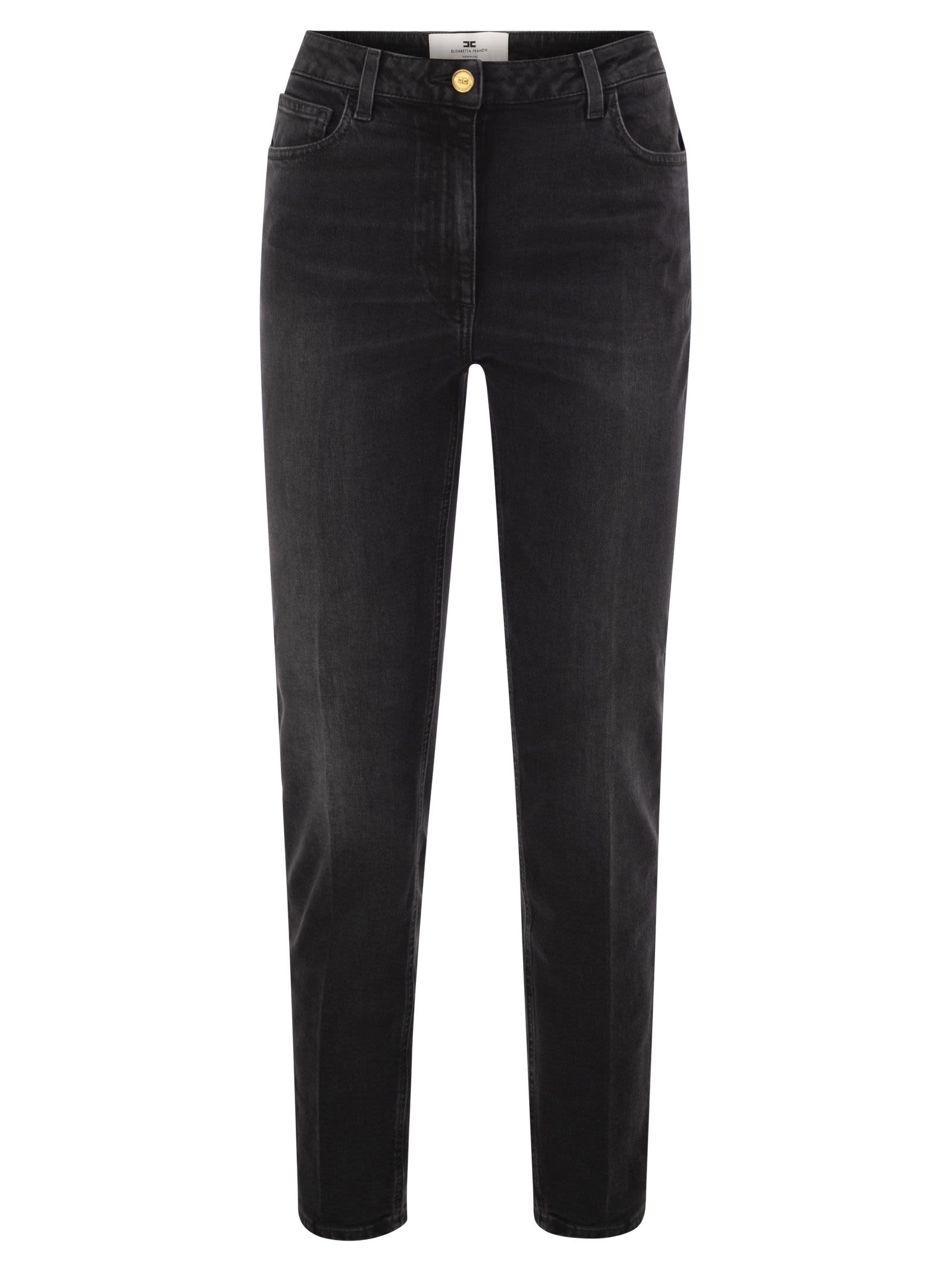 Elisabetta Franchi High-Waisted Slim-Fit Jeans