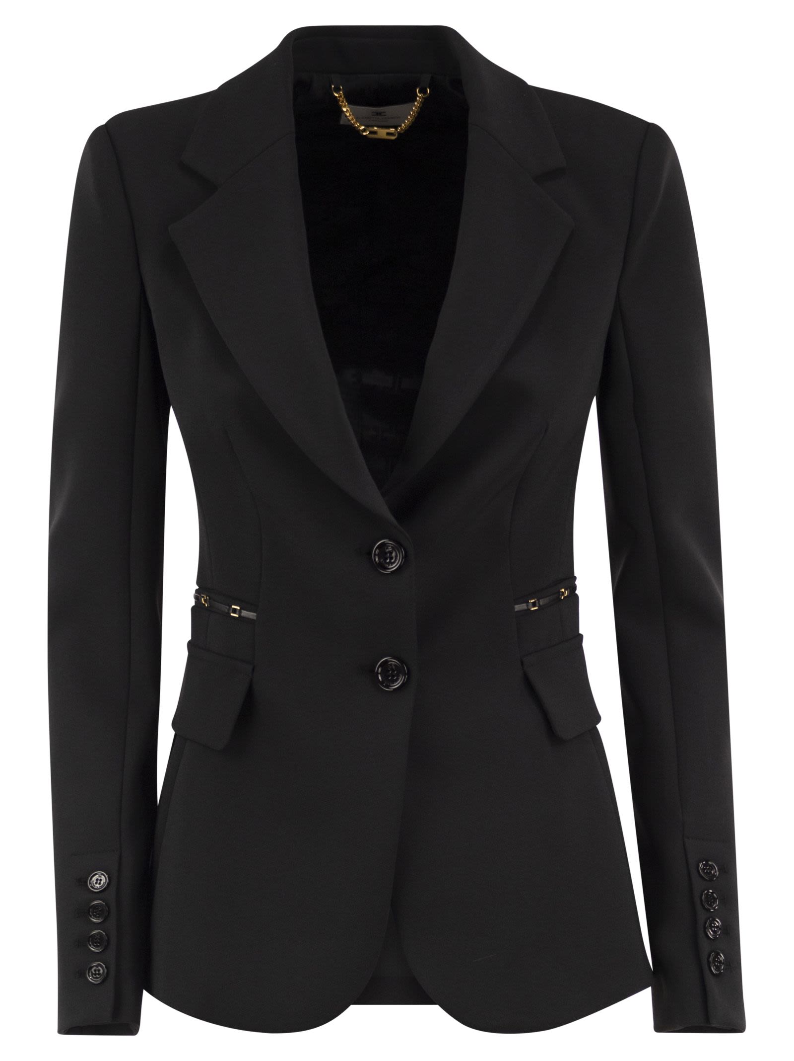 Elisabetta Franchi Single-Breasted Blazer With Jewel Detail
