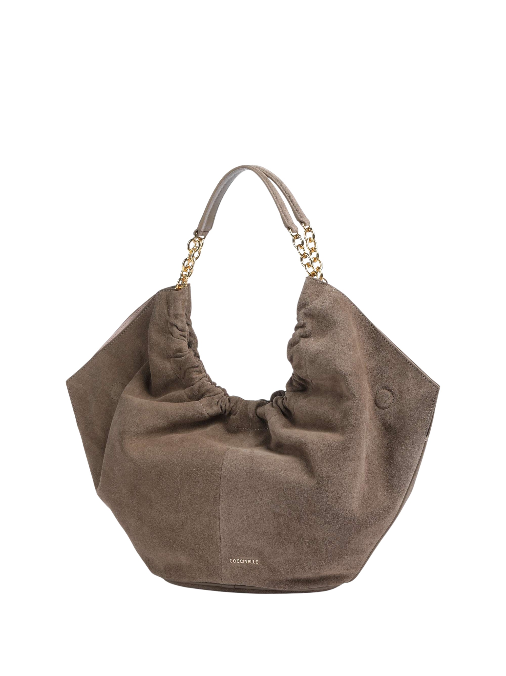 Coccinelle Embossed-Logo Suede Tote Bag