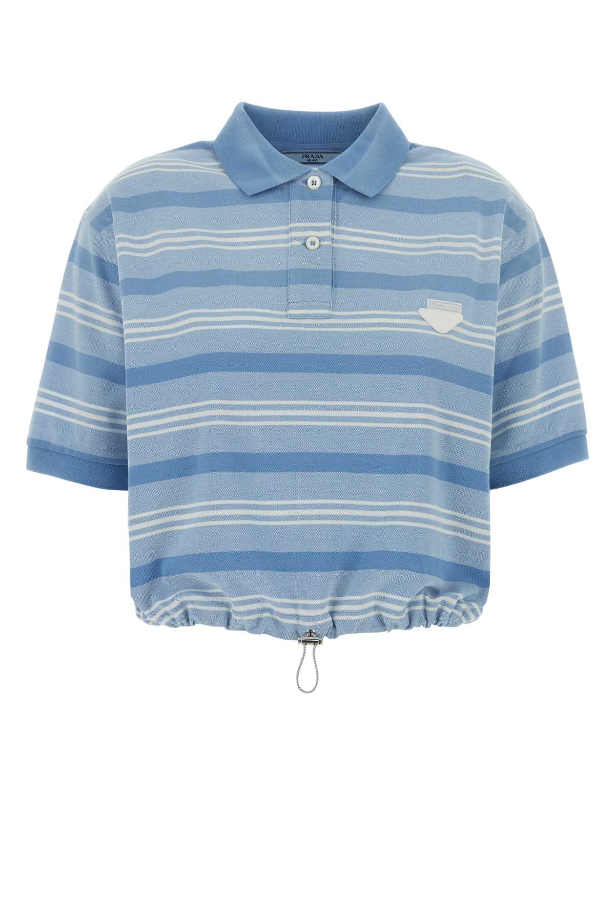 Prada Embroidered Piquet Polo Shirt