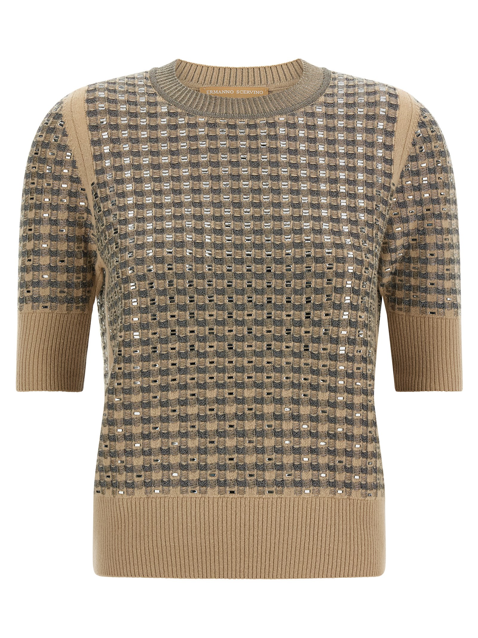 Ermanno Scervino Check Knit With Crystals