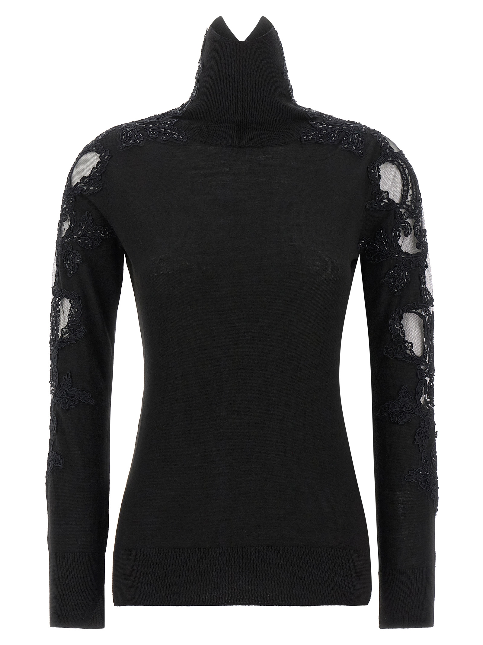 Ermanno Scervino High Neck With Lace Inserts