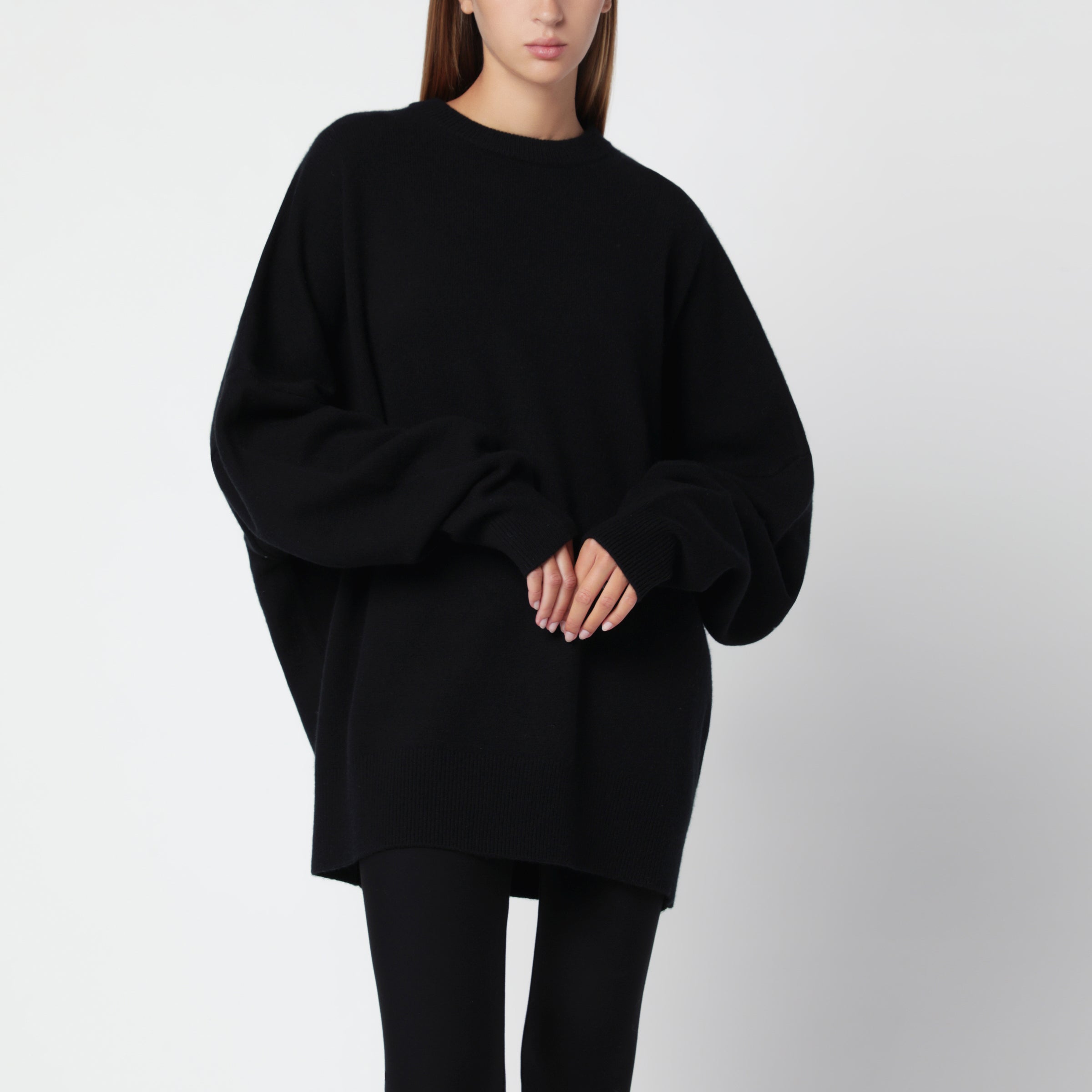 Extreme Cashmere Black Cashmere Crew-Neck Sweater