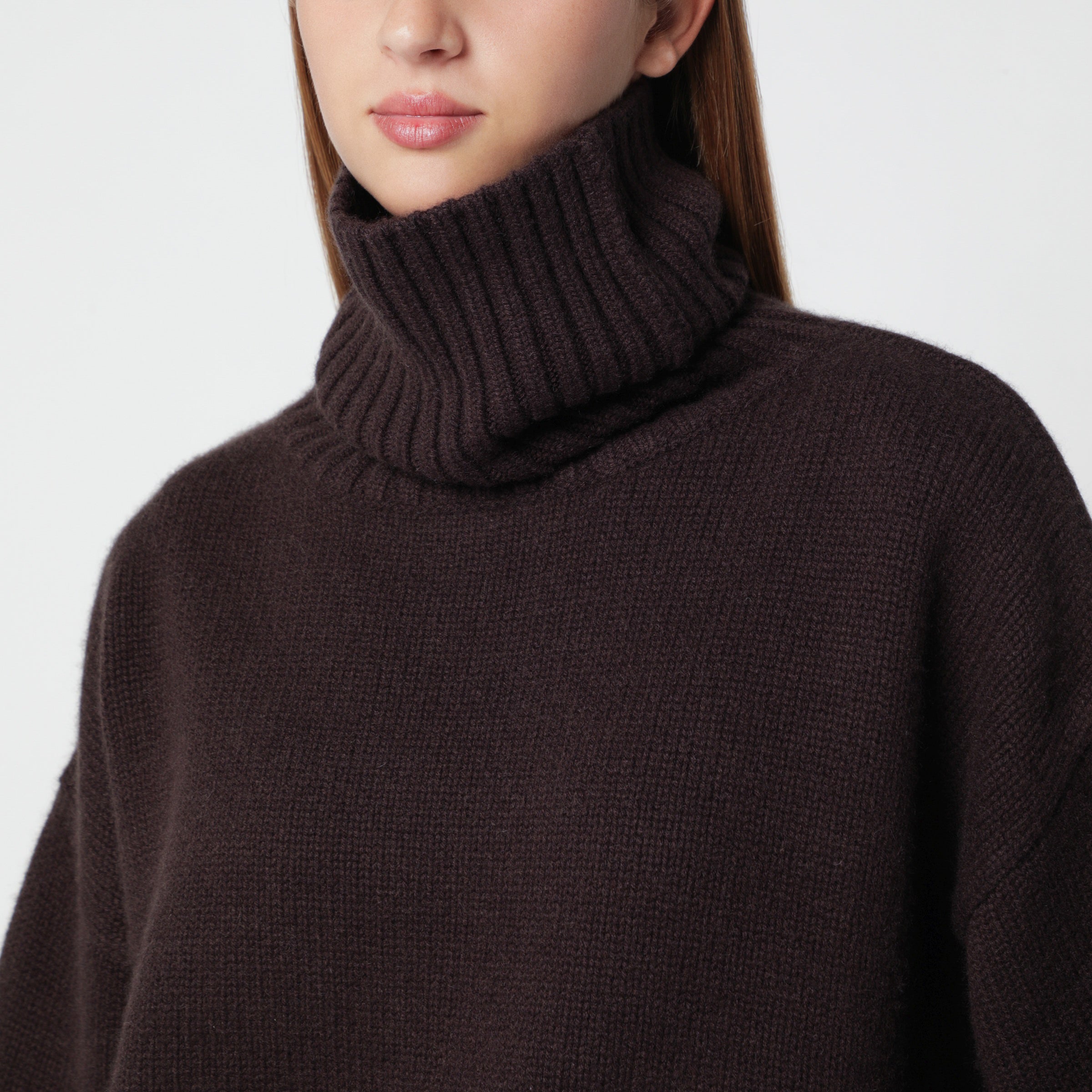 Extreme Cashmere Brown Cashmere Turtleneck Sweater