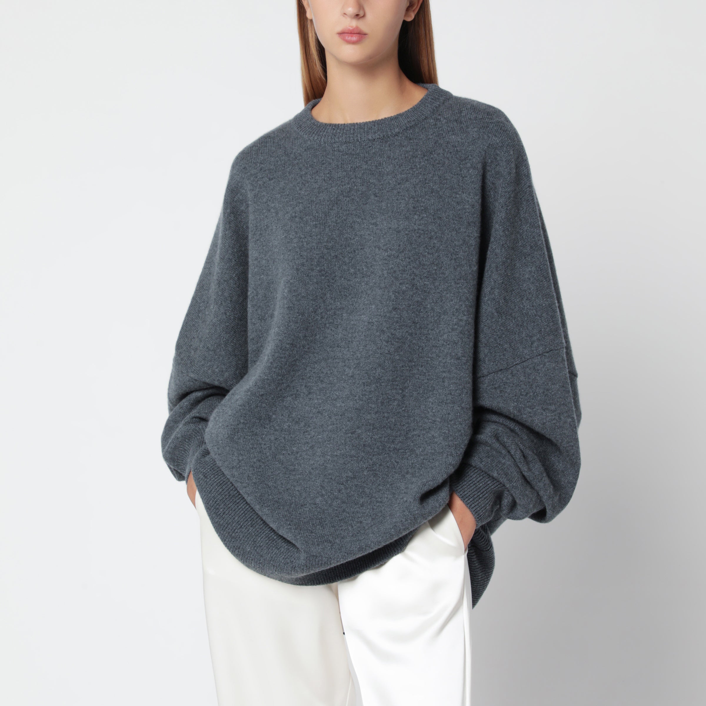 Extreme Cashmere Grey Oversized Cashmere Sweater