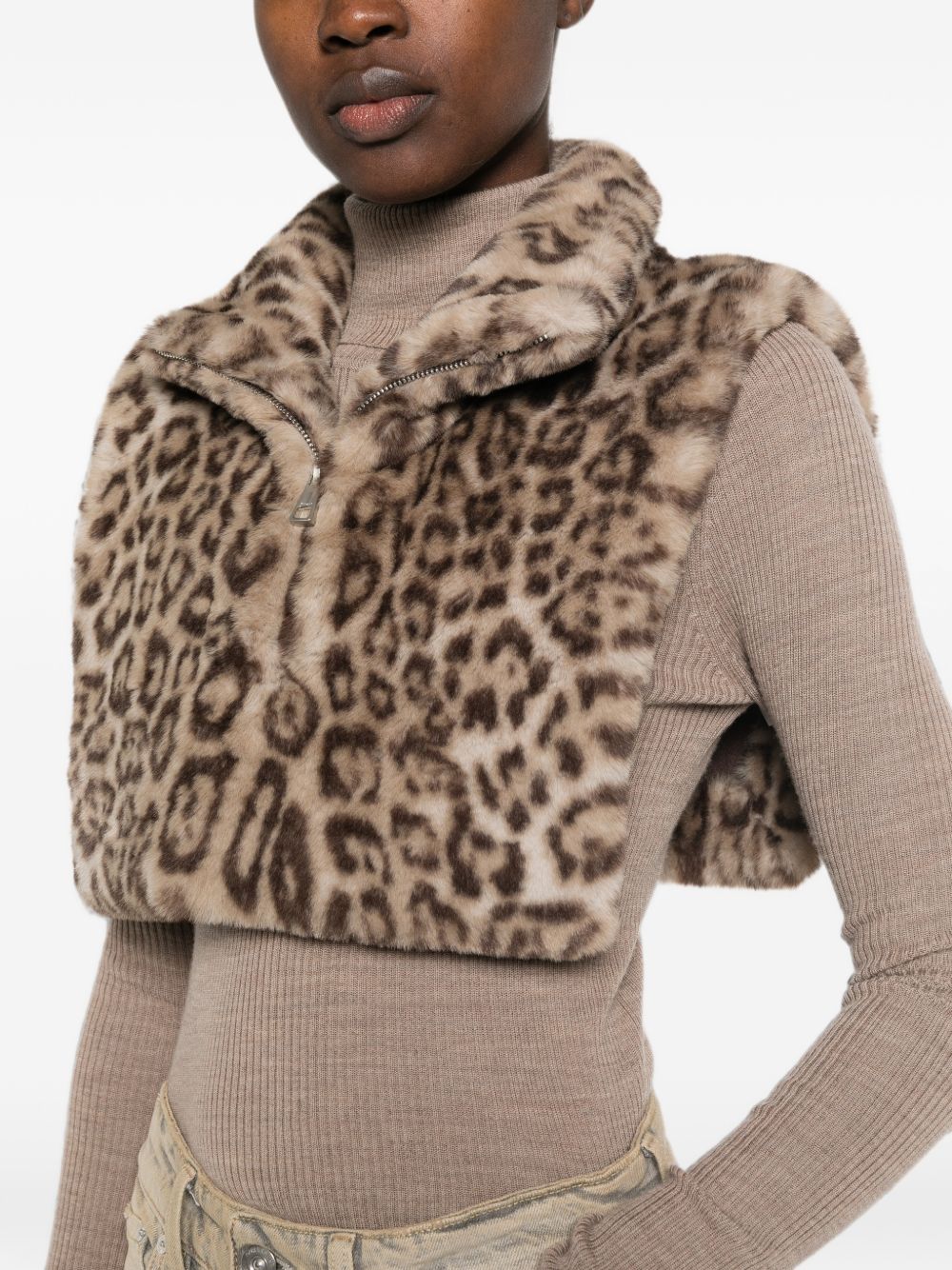 Apparis Faux Fur Zip-Up Cape