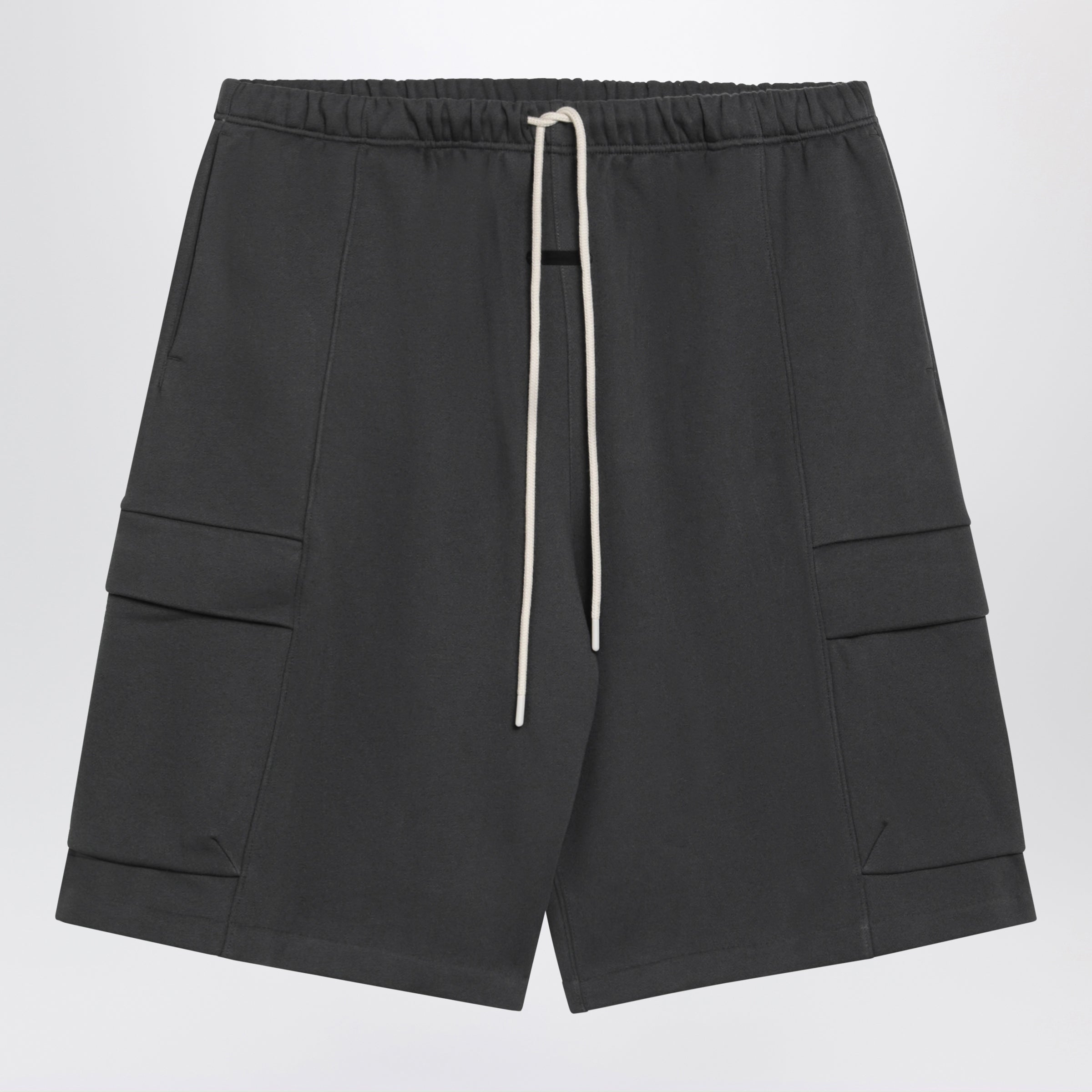 Fear Of God Essentials Iron Grey Cargo Bermuda Shorts In Cotton