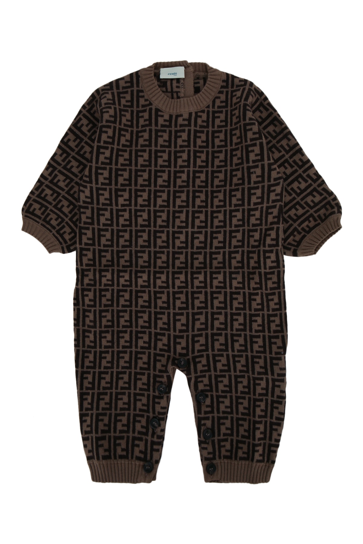 Fendi Kids Bunx Suit Cotton And Cashmere