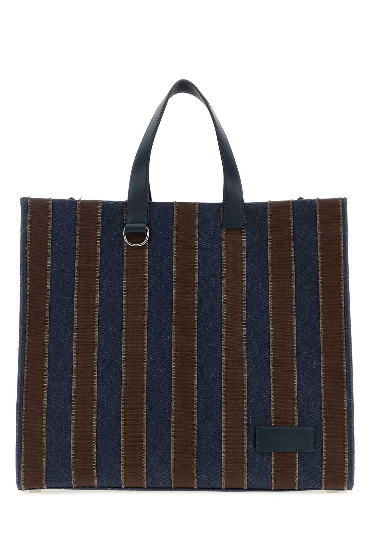 Fendi Shopper Large Denim + Canvas