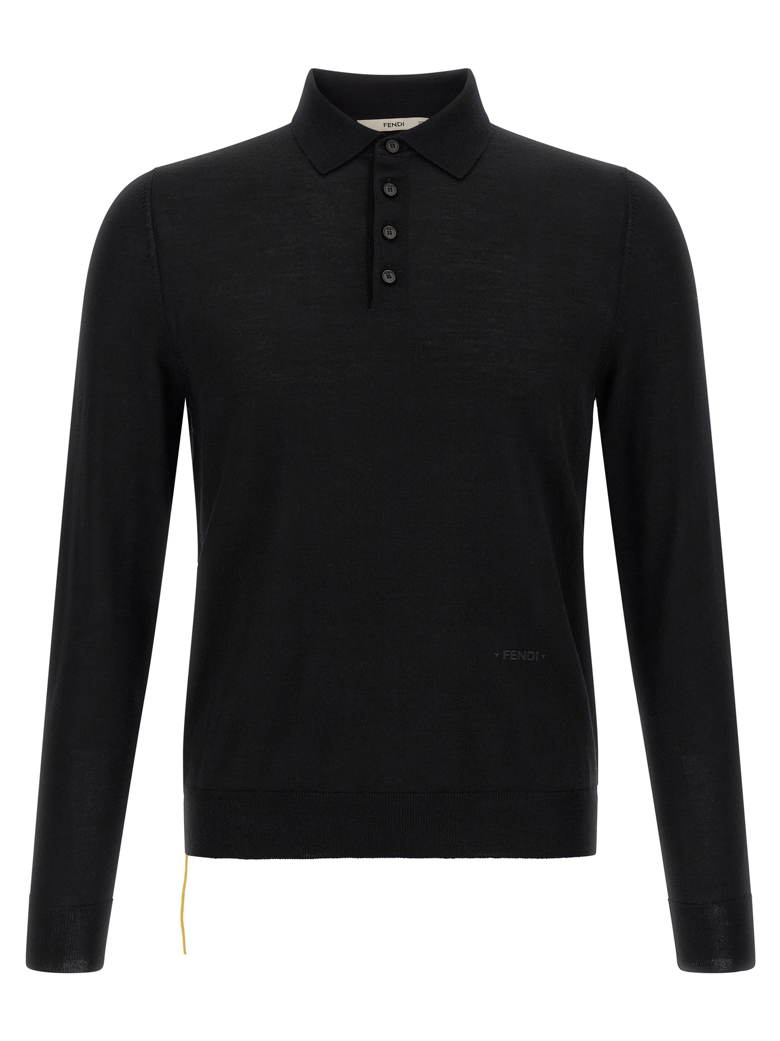 Fendi Yellow Stitching Polo Shirt With Visible