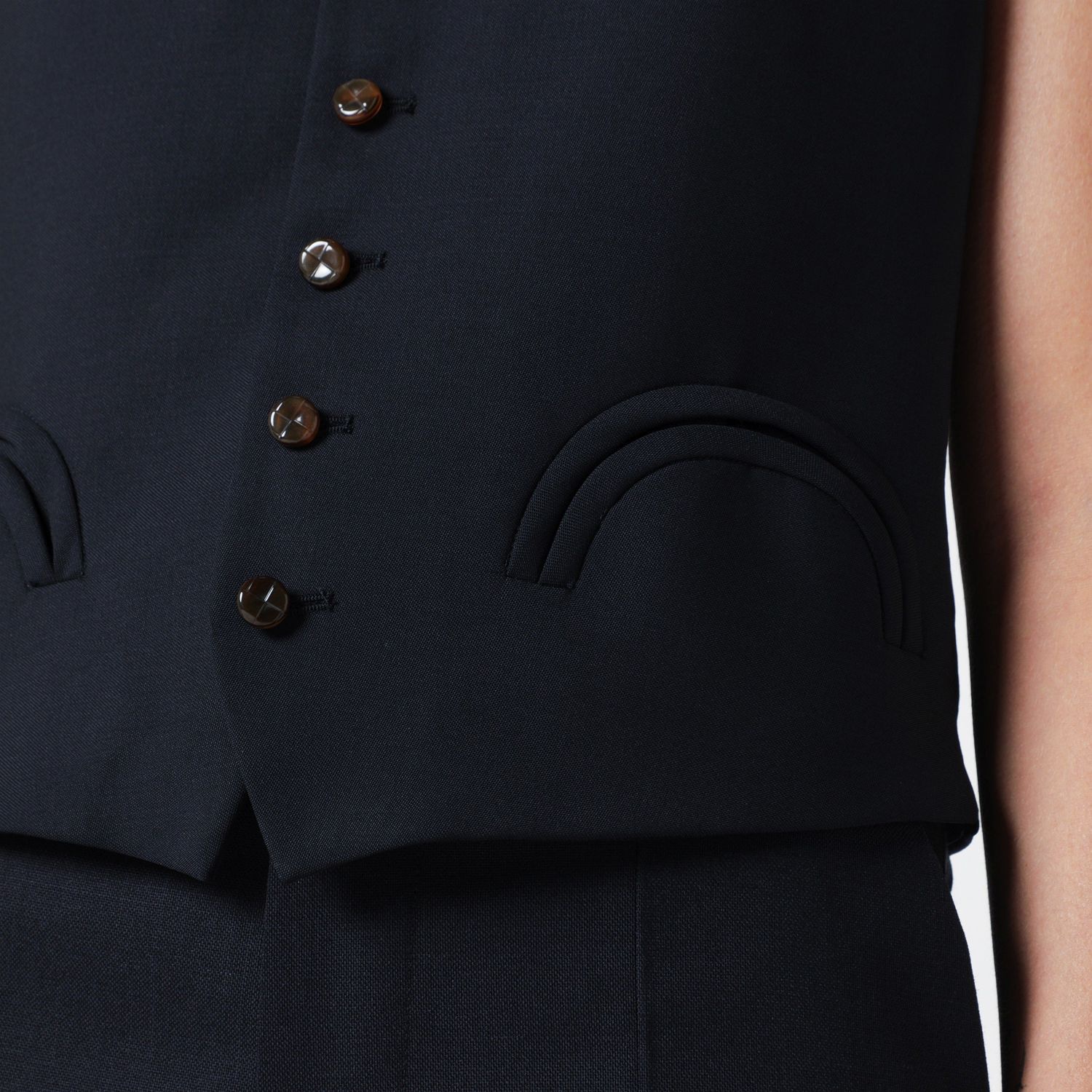 Blaze Milano Feral Vest In Navy Wool And Mohair