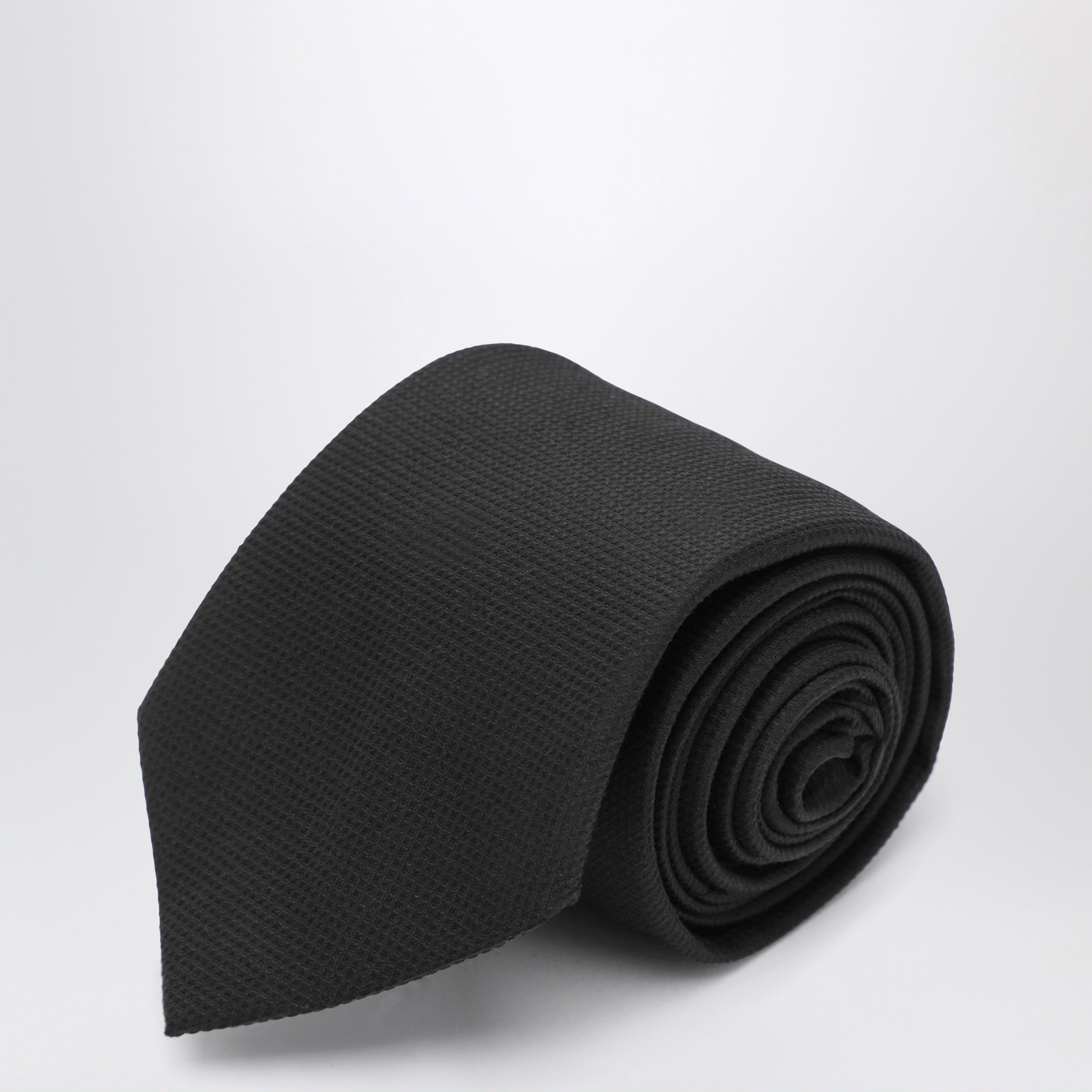 Ferragamo Black Silk Jacquard Tie