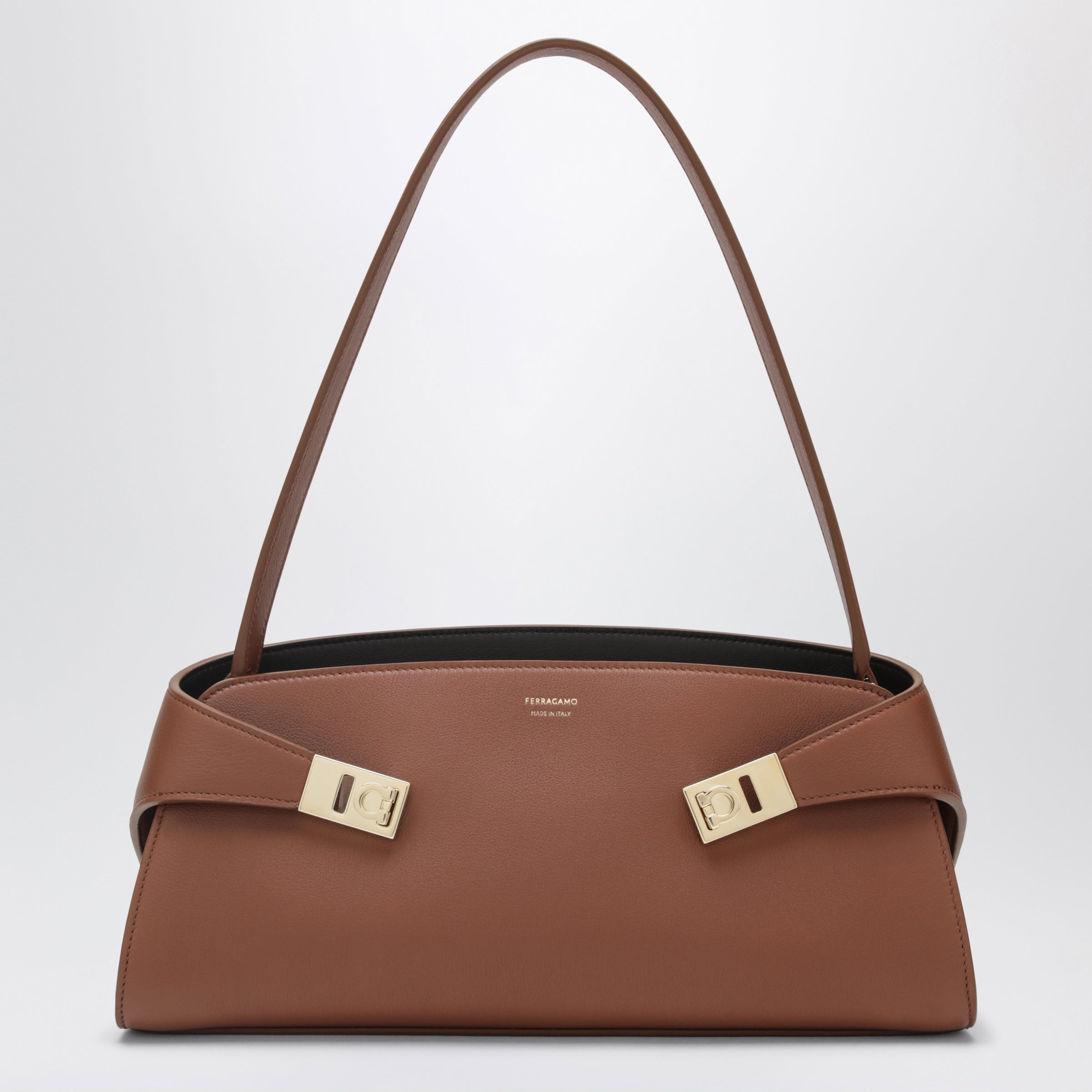 Ferragamo Hug East-West Shoulder Bag Cognac/Dark B