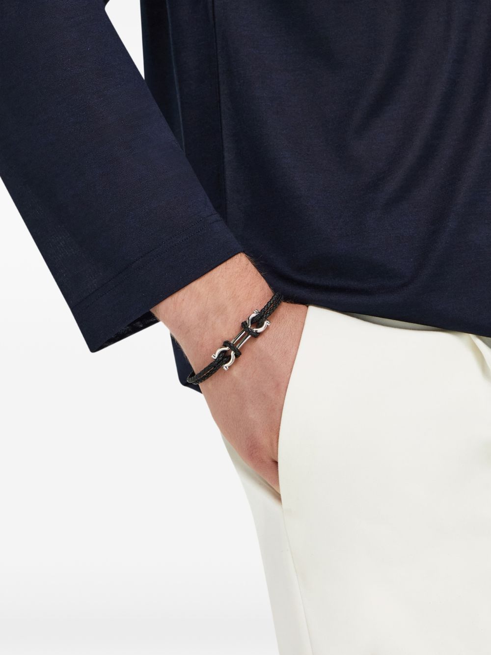 Ferragamo Mens Black Bracelet